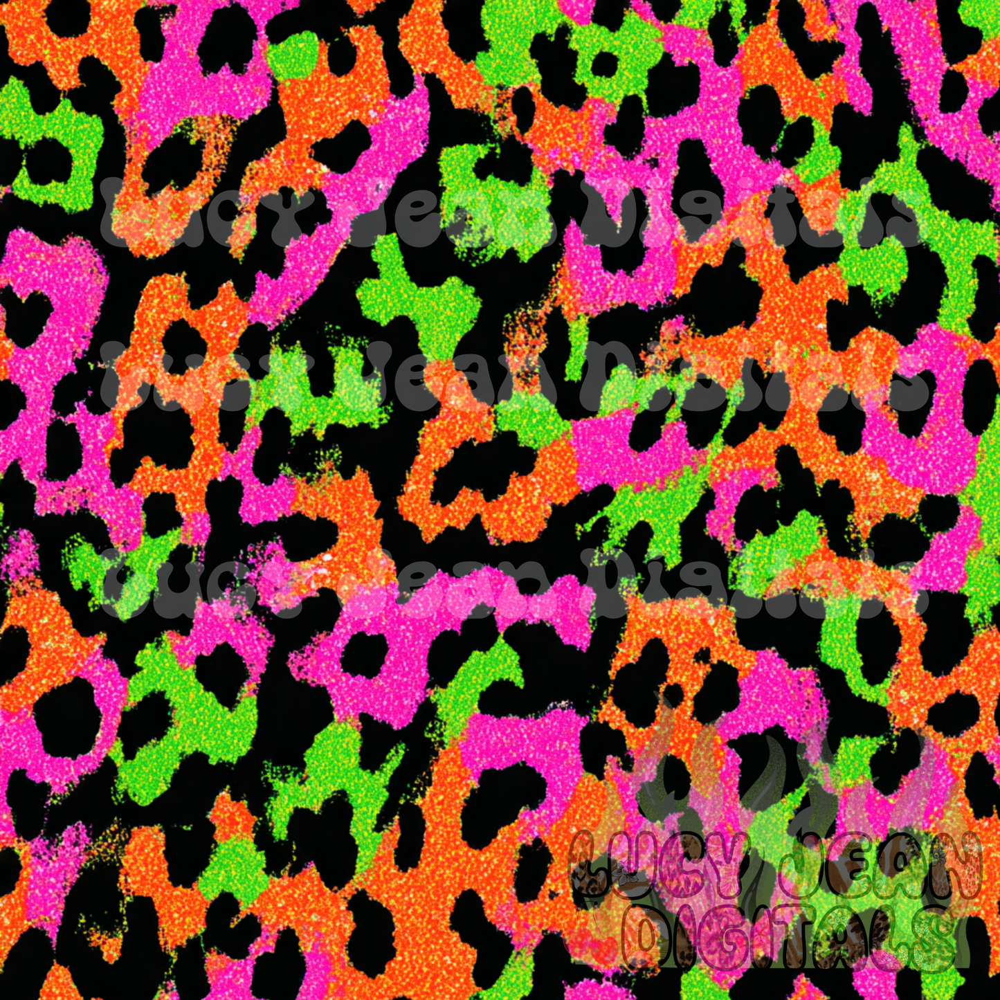 Glitter neon cheetah Seamless File -2026