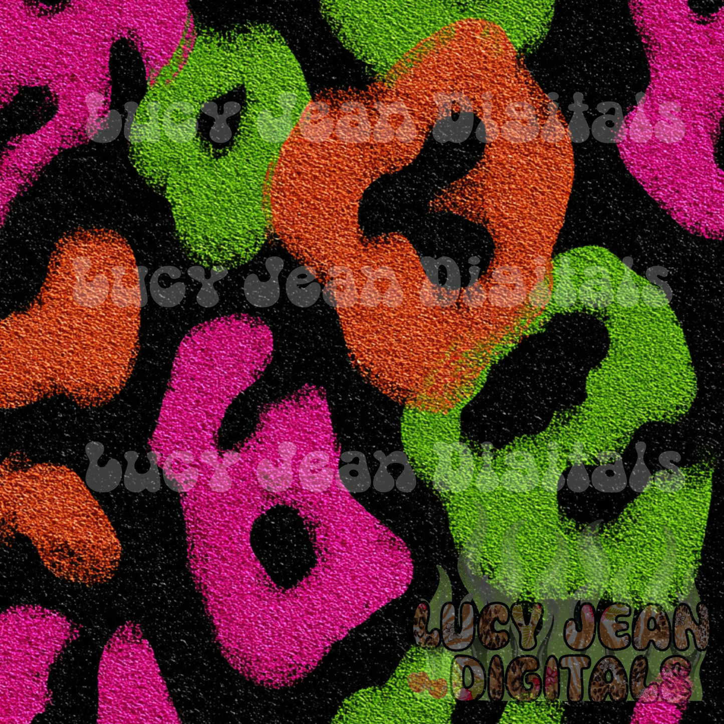 Graffiti vibes neon cheetah Seamless File -2026