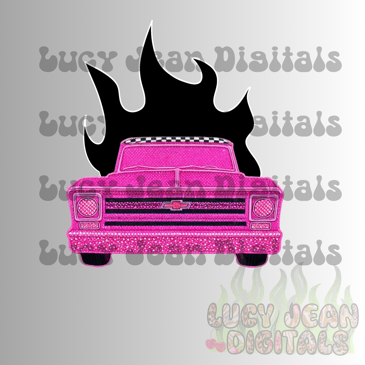 Pink Truck Flame PNG