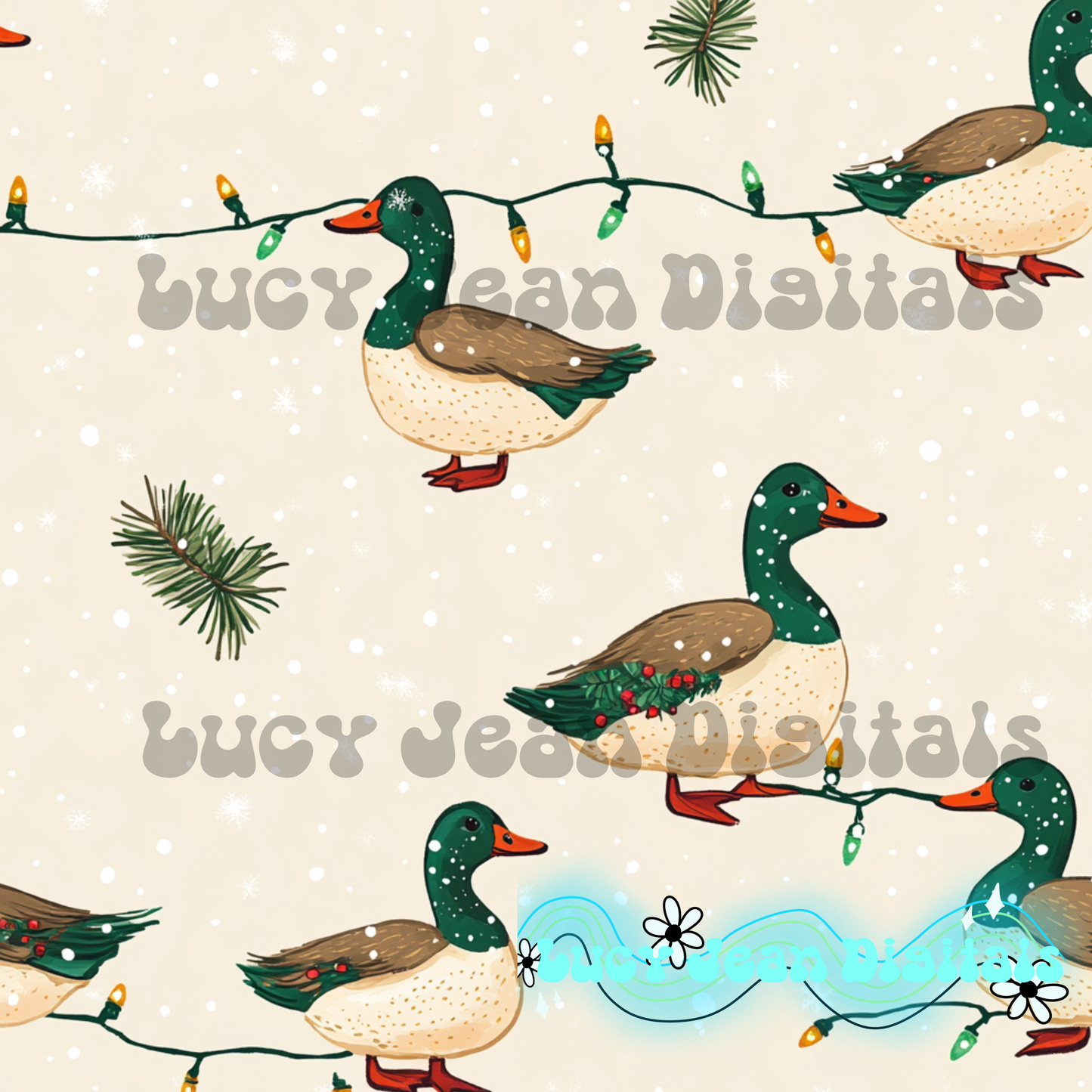Christmas Mallards Seamless File