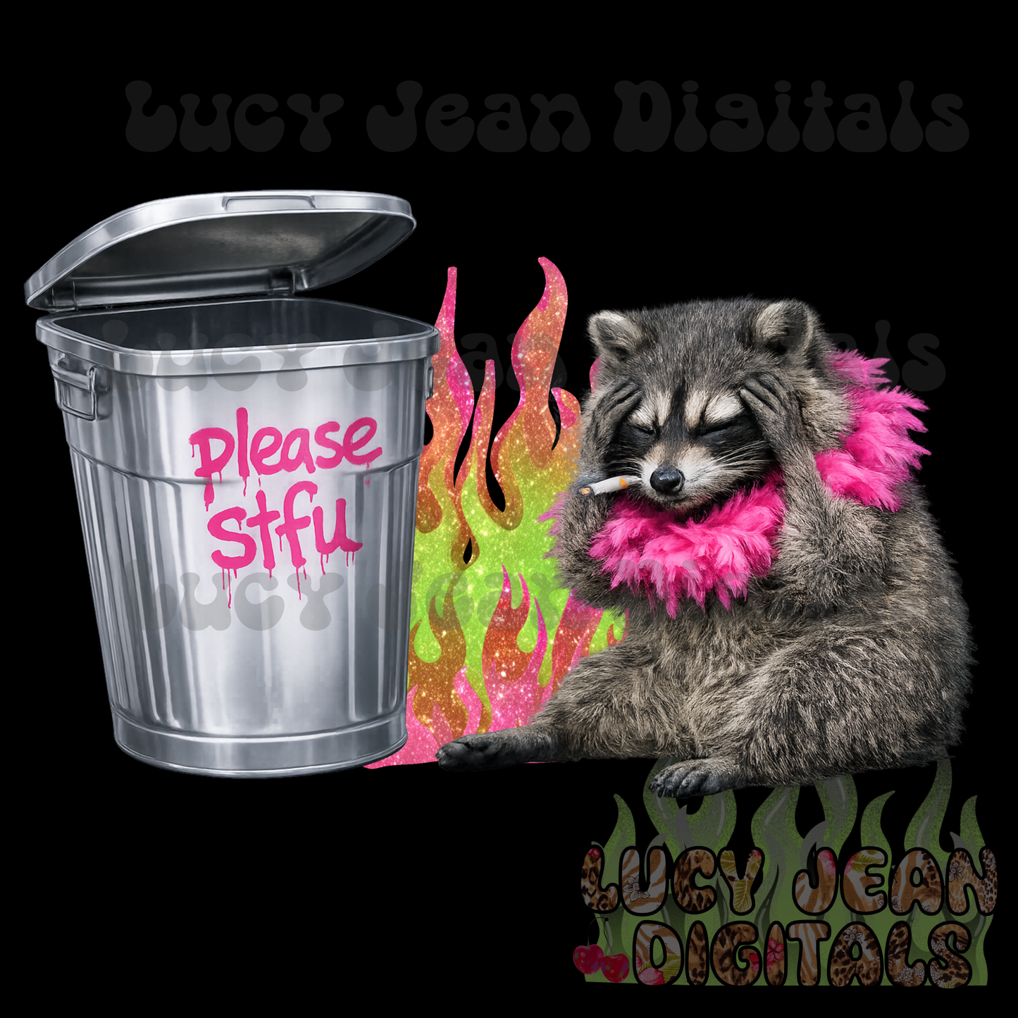 Stfu raccoon PNG -2026