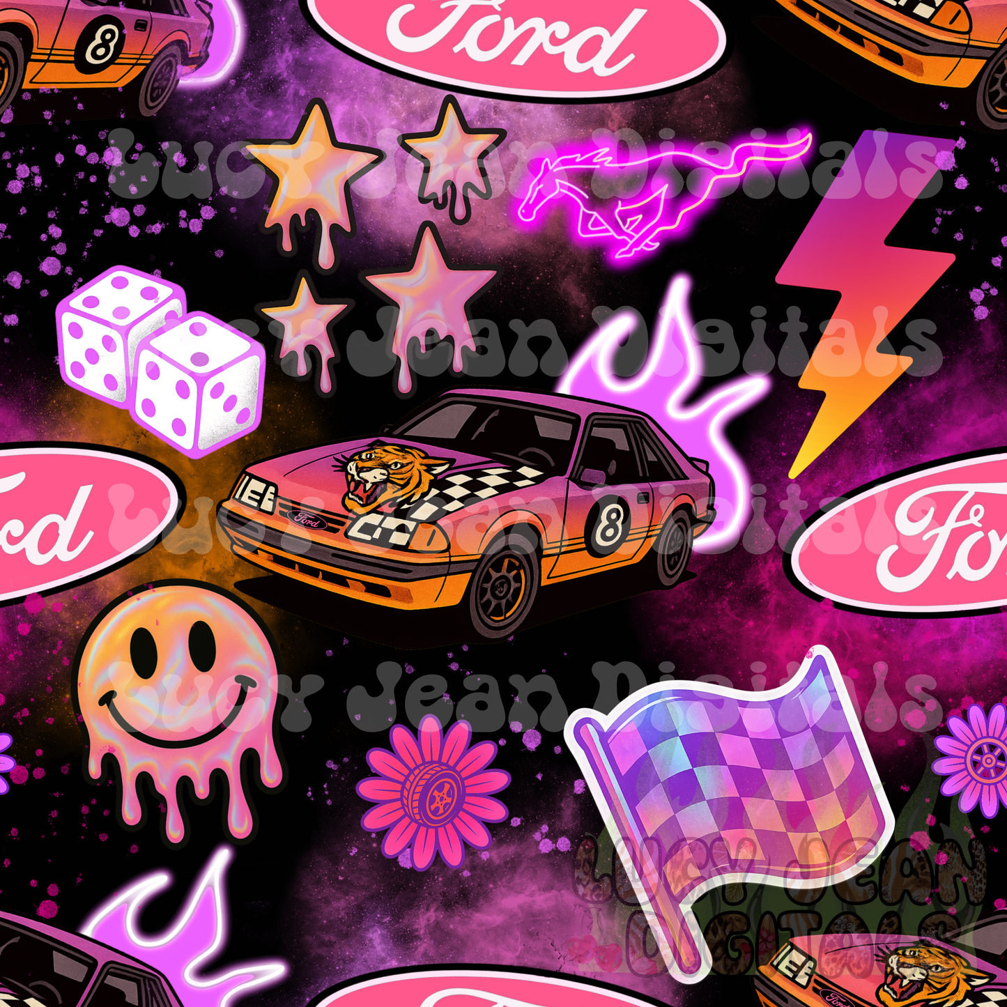 Fox Body girly retro Seamless File