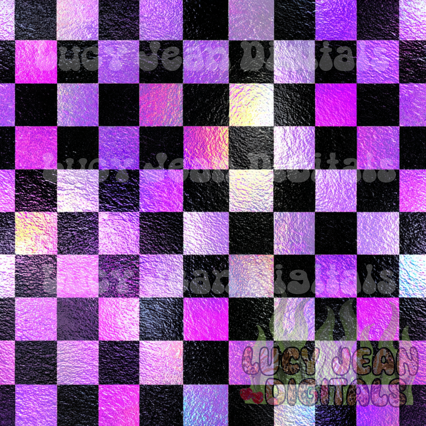 Purple/Pink Holographic checkered Seamless File