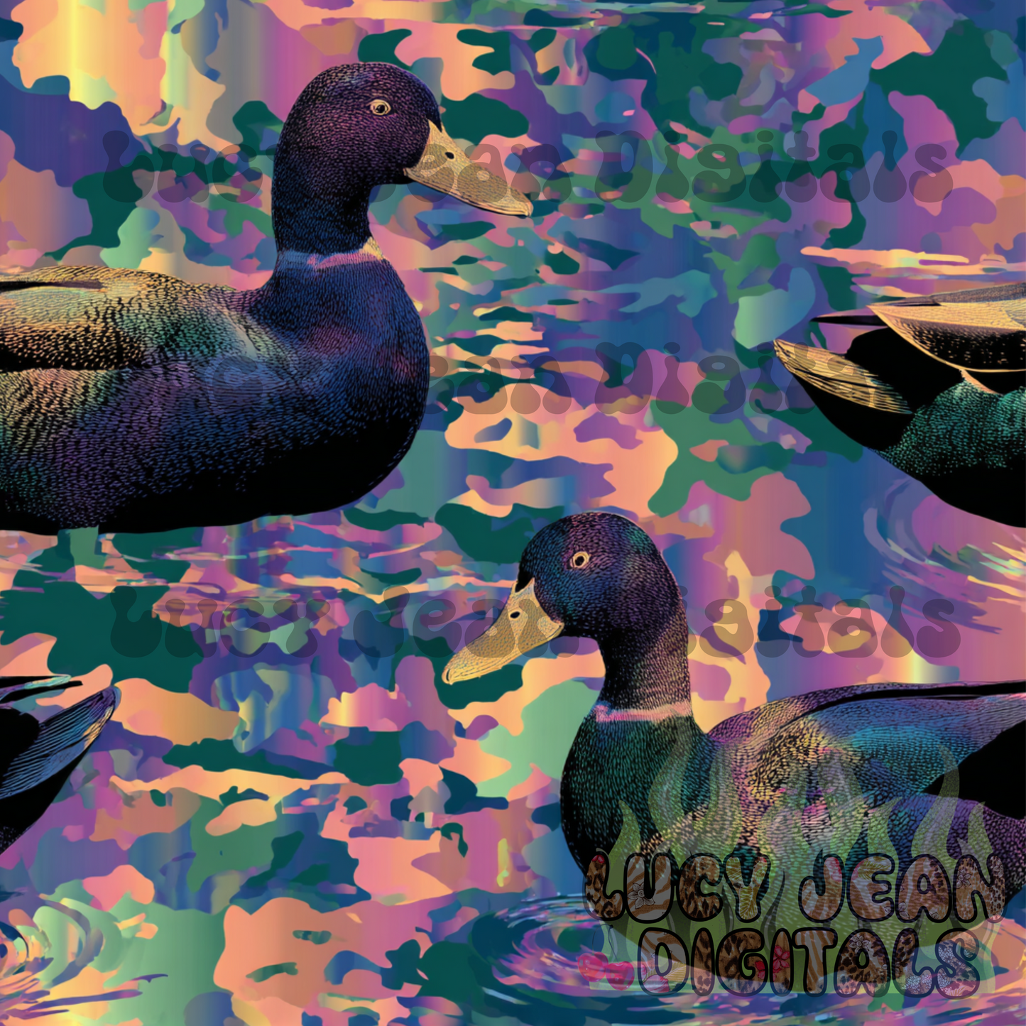 Holographic Camo Ducks Seamless File