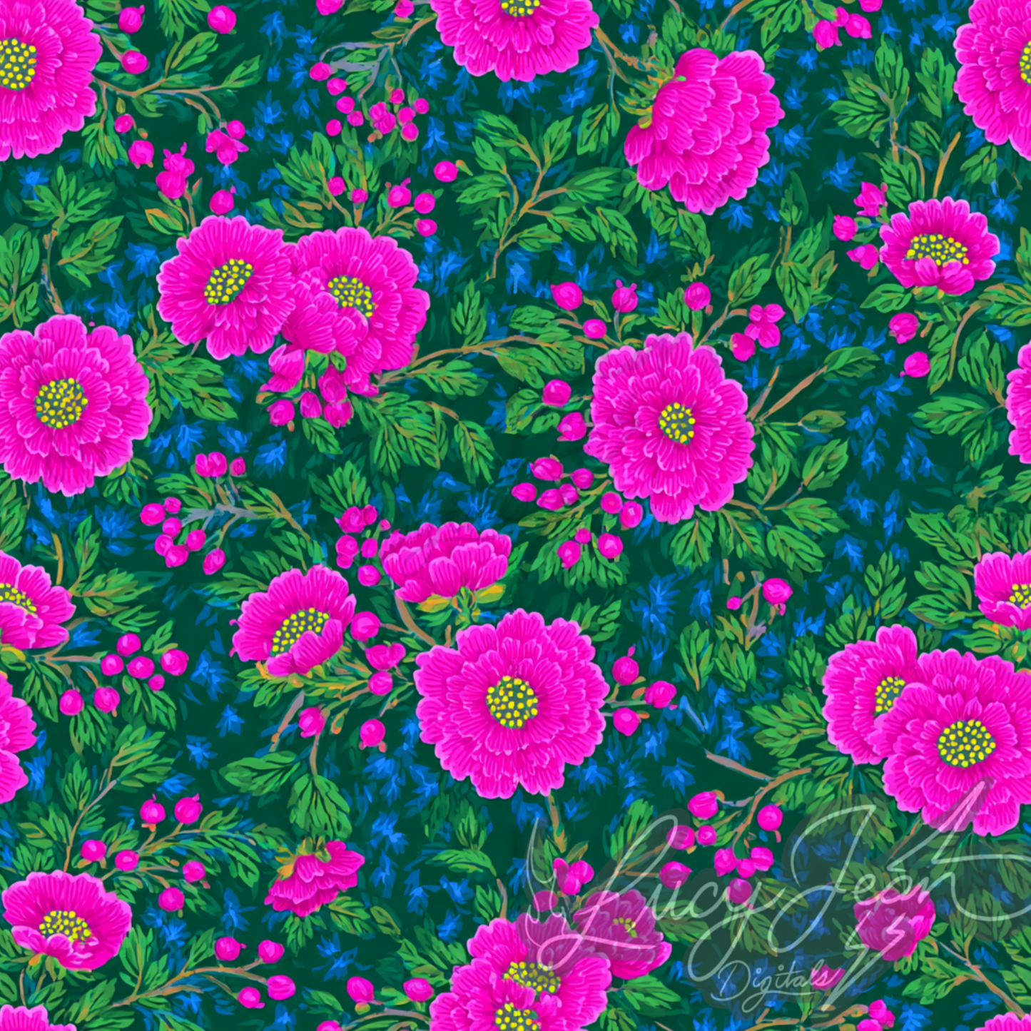 dopamine neon floral seamless file-2026