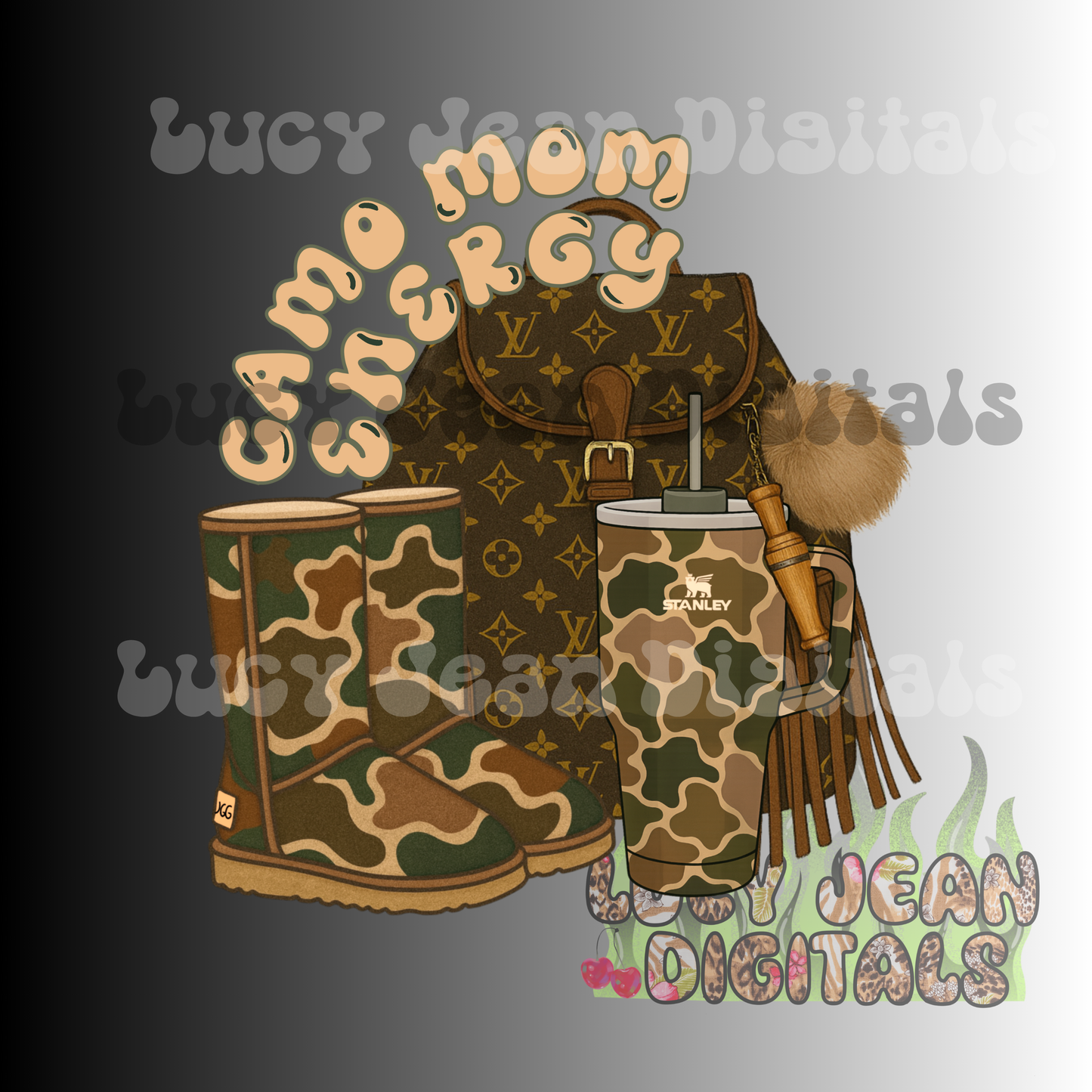 Boujee Camo mom energy PNG