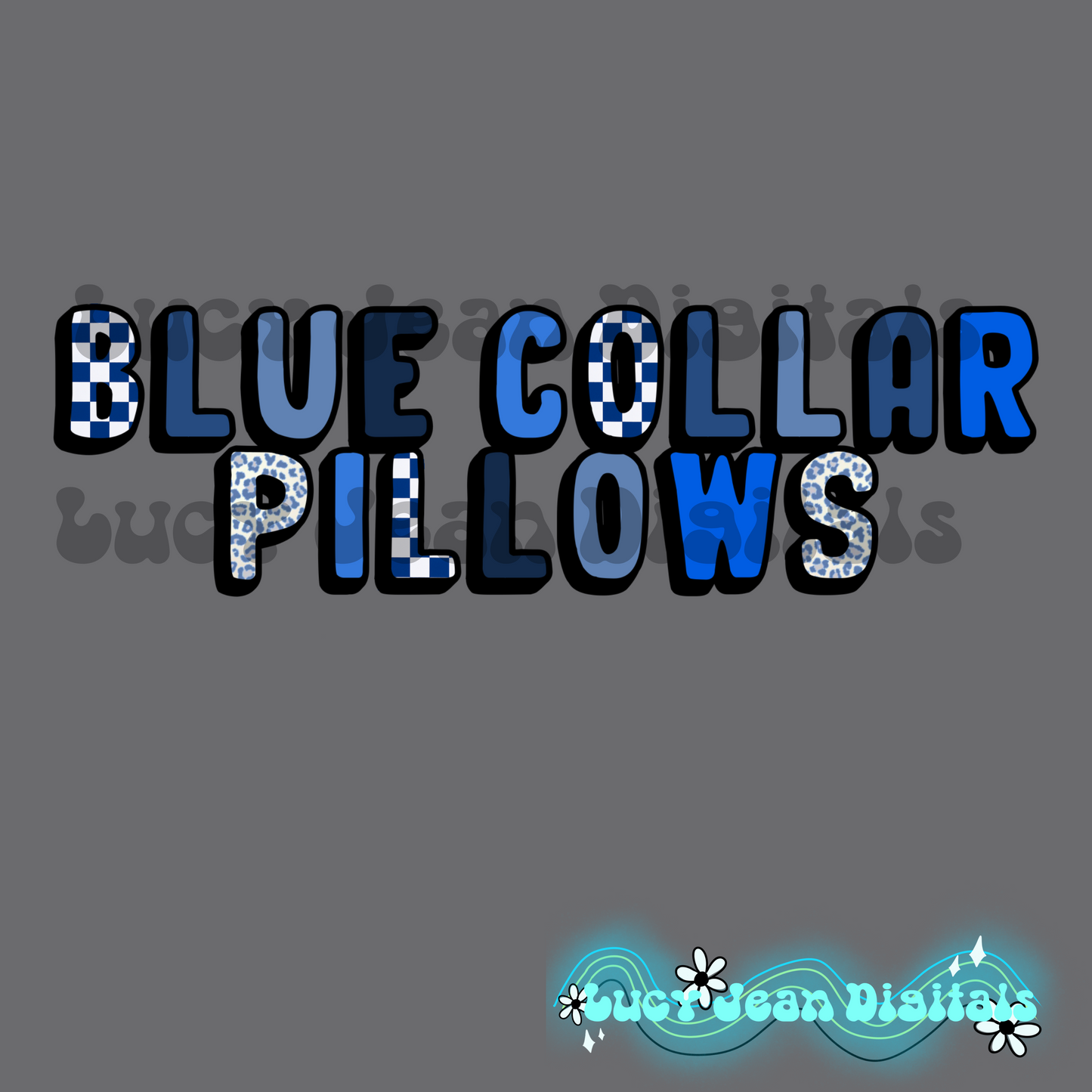 Blue collar pillows PNG