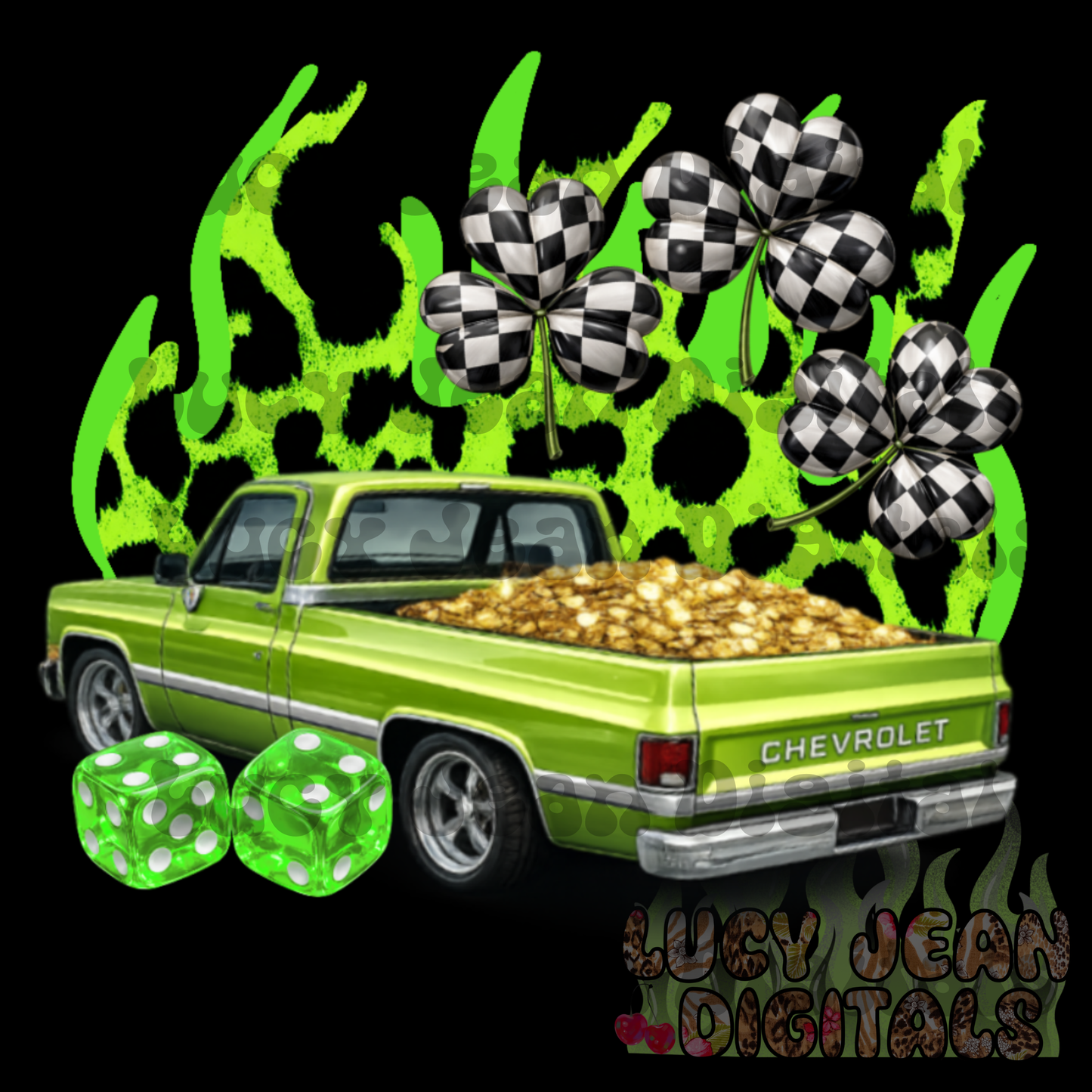 Pickup Truck St Patrick’s day PNG -2026