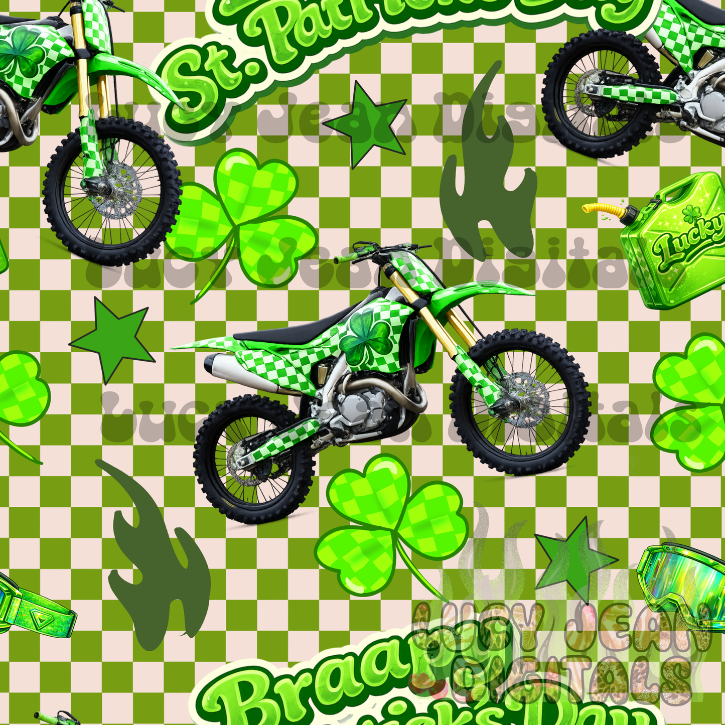 St Patrick’s day Moto Dirtbike Seamless File- 2026