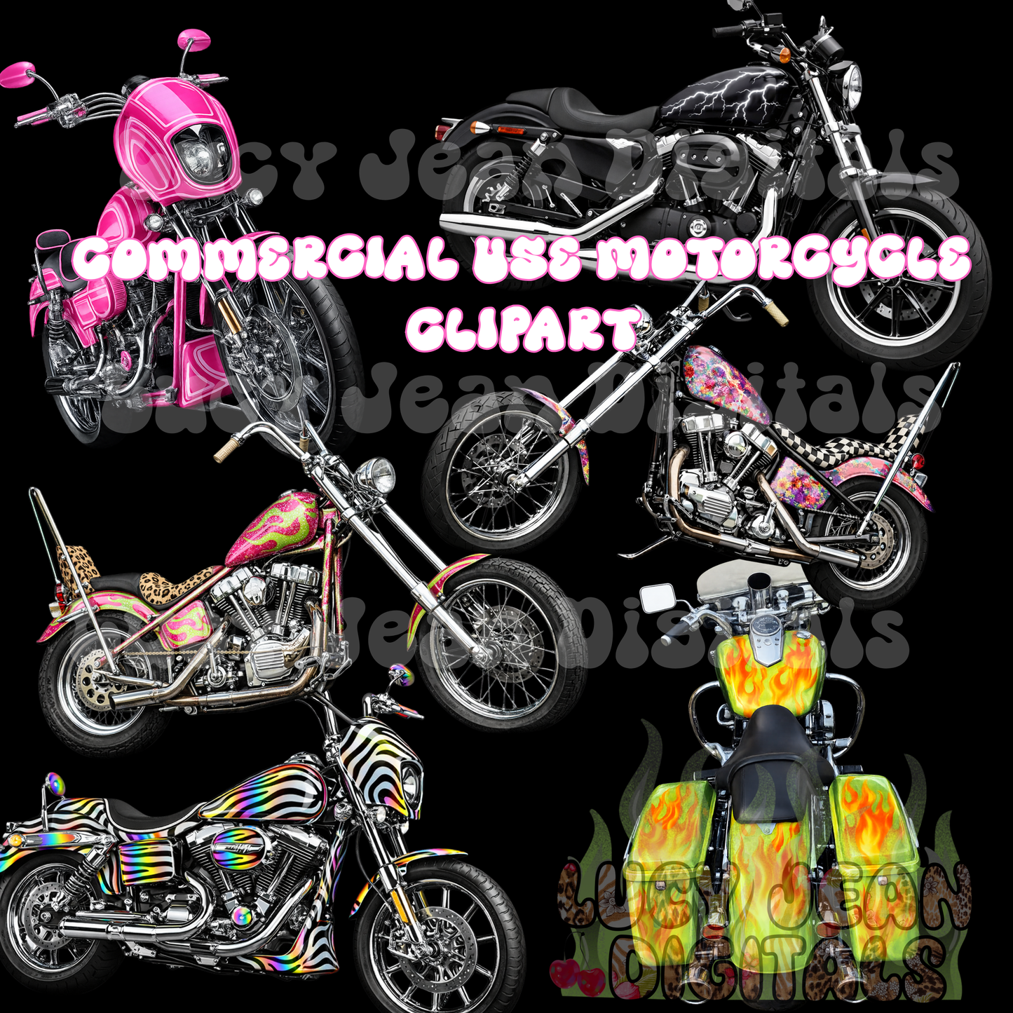 LIMITED Motorcycle Clipart Bundle - NO CODES ON THESE