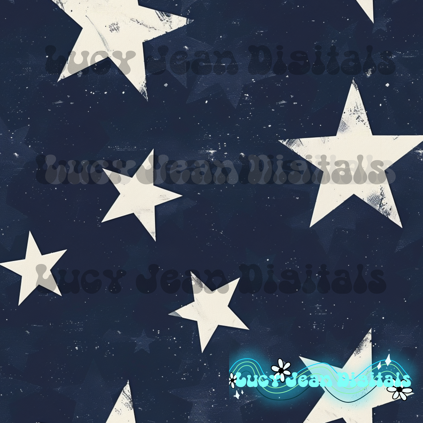 Blue distressed Stars Seamless File