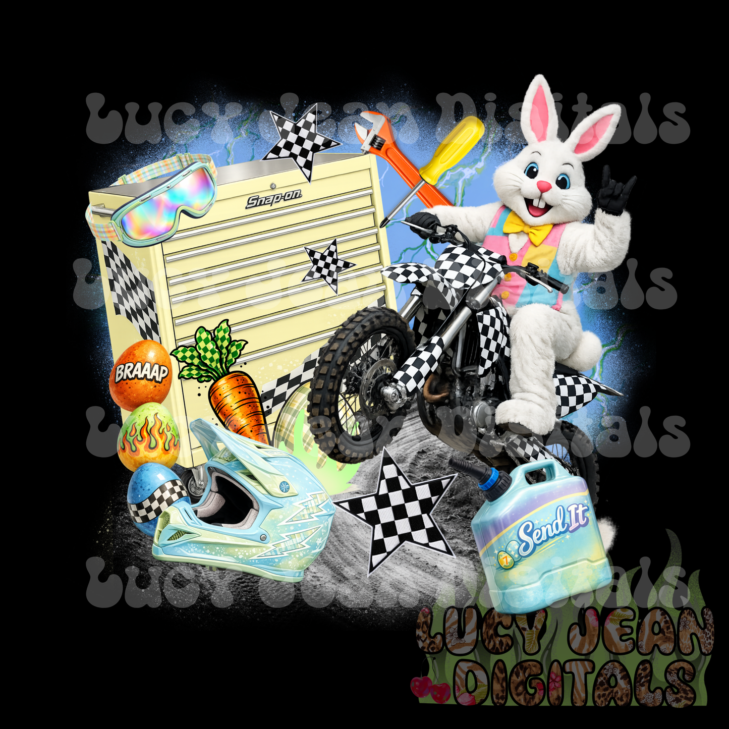 Moto Easter Bunny dirtbike PNG- 2026