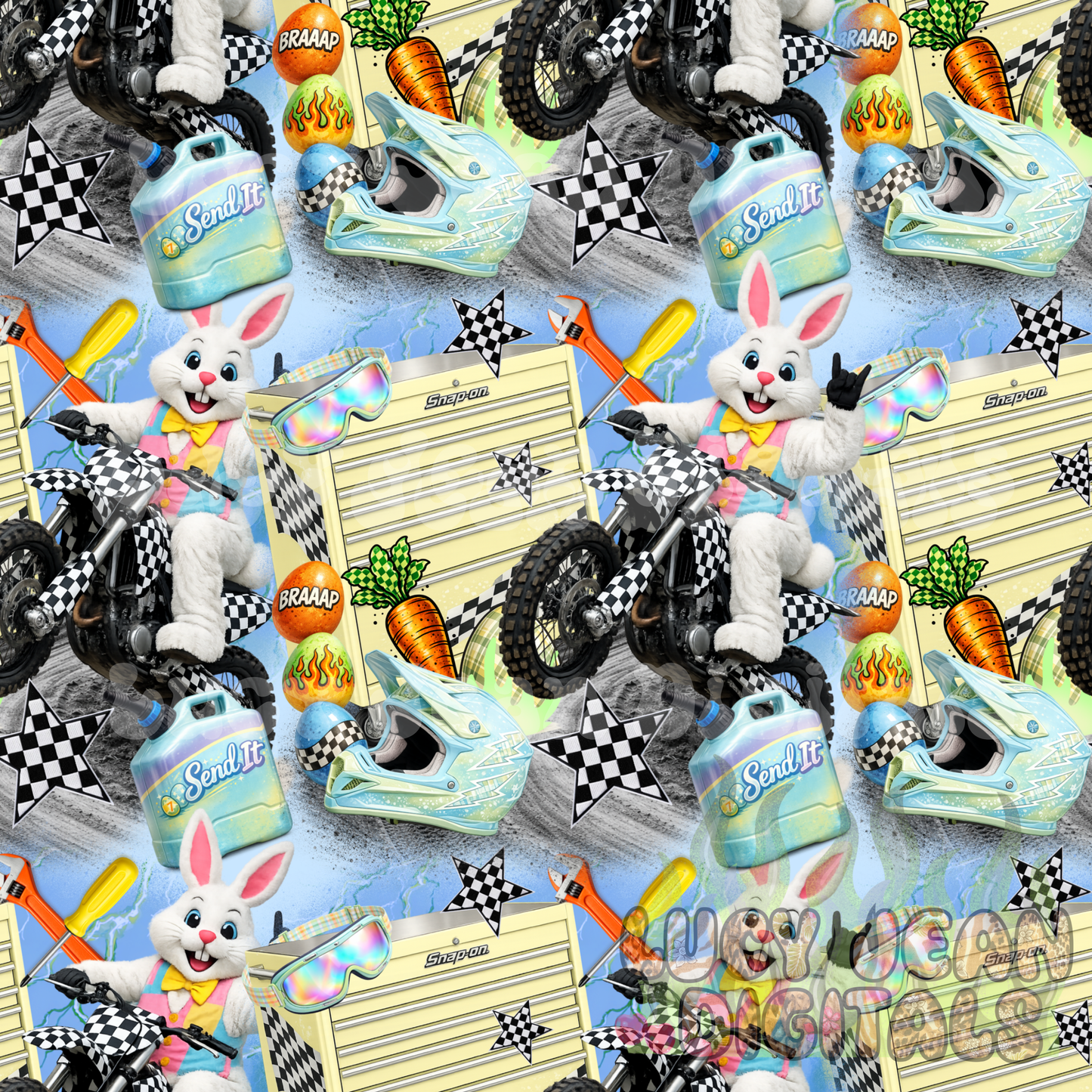 Moto Easter Bunny dirtbike Collage- 2026