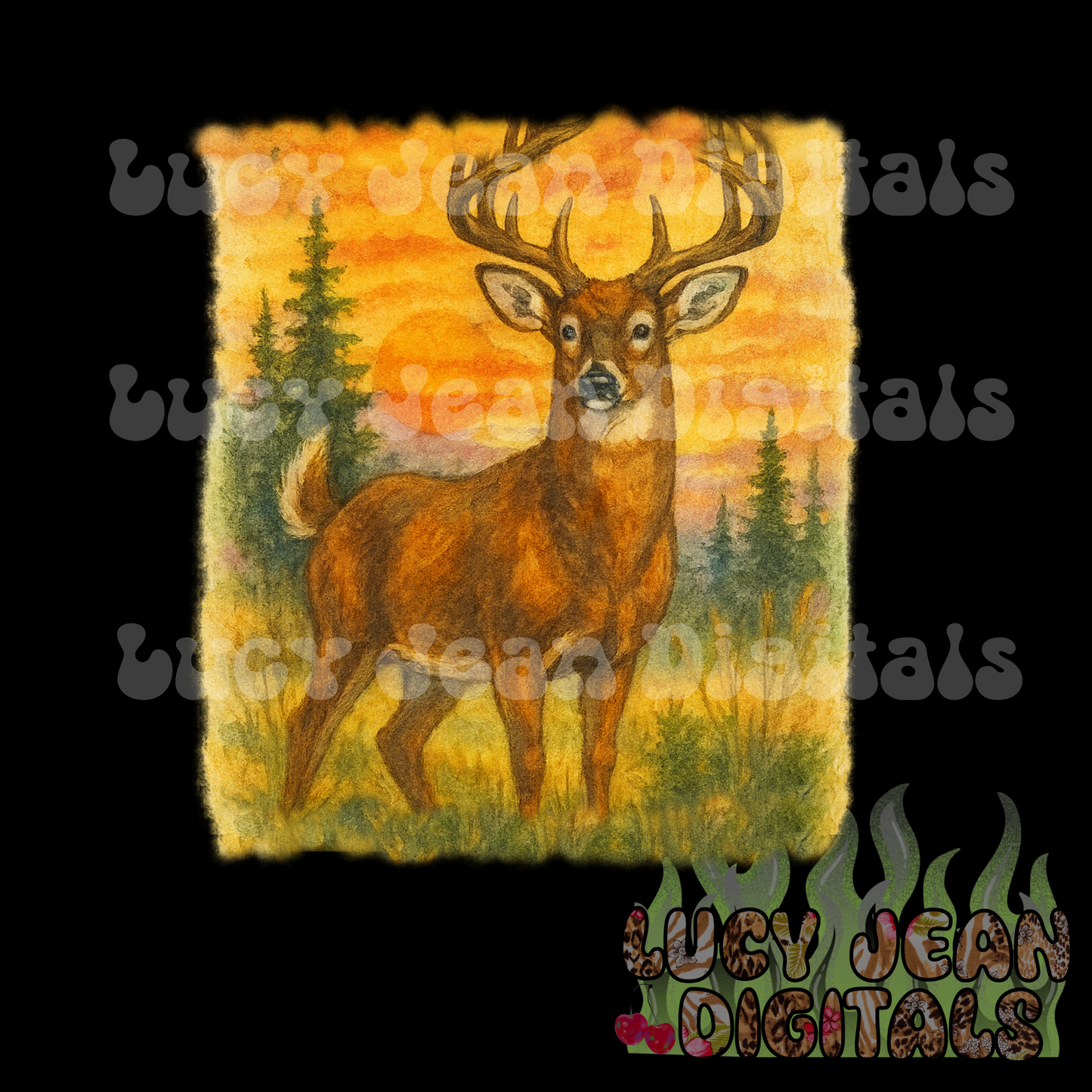 deer 90s vibes PNG