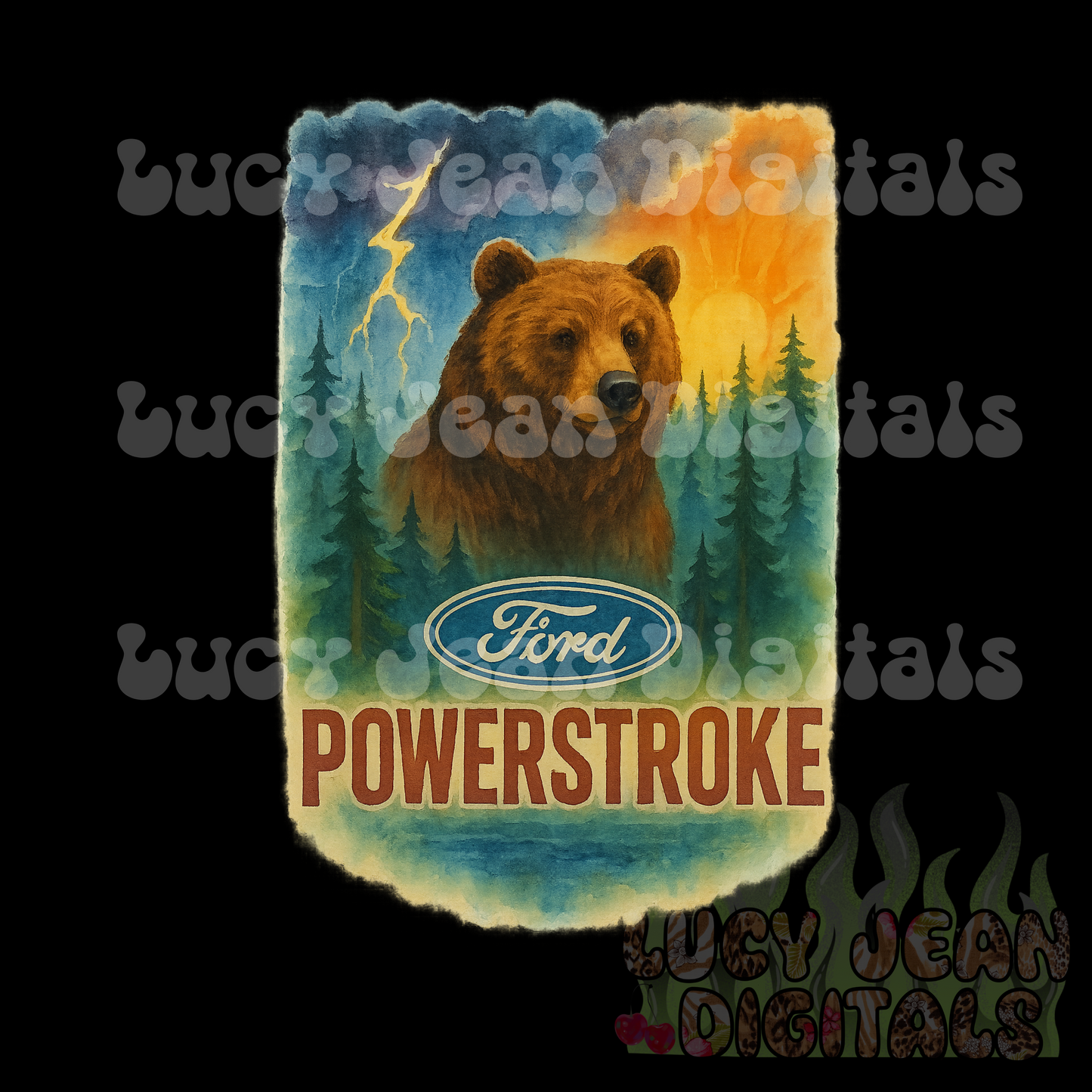 Bear Truck vintage PNG