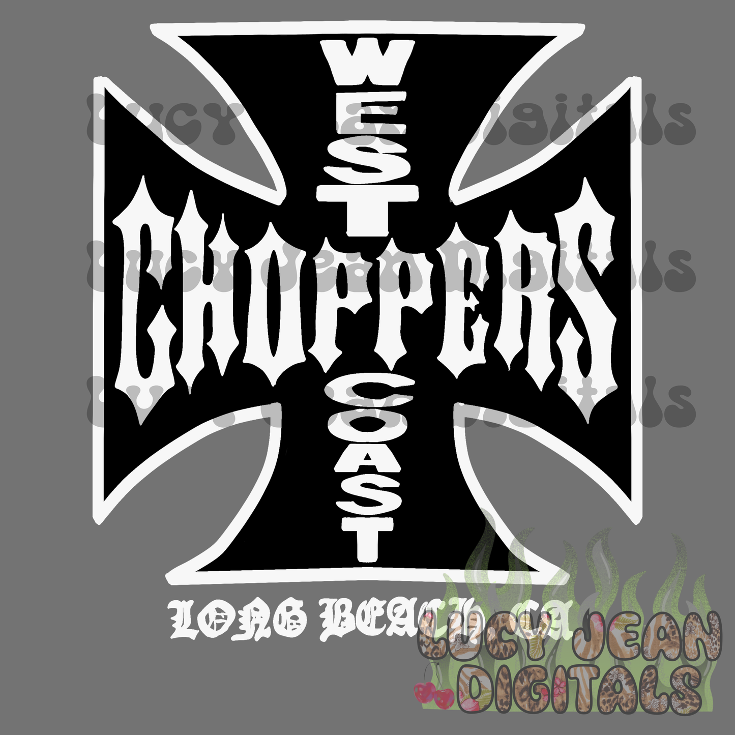 WC choppers motorcycle black/white PNG- 2026