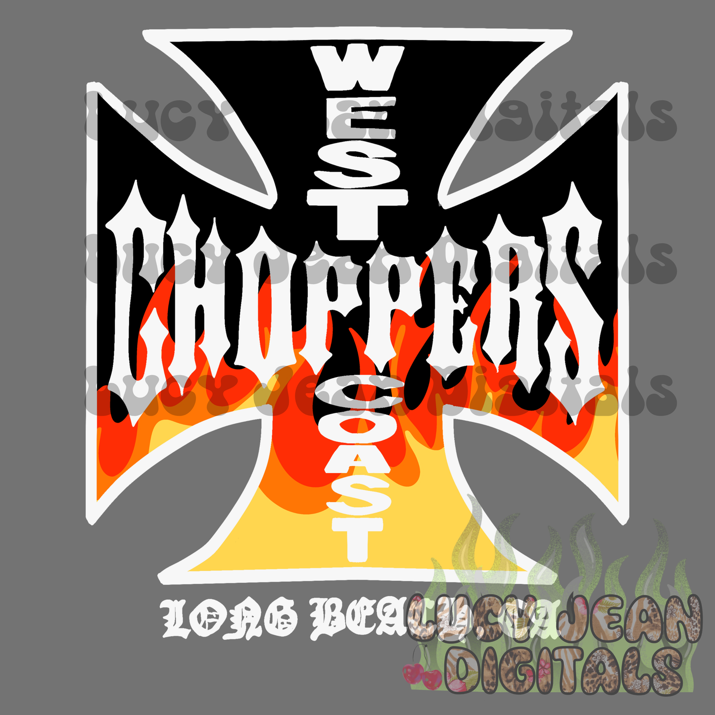 WC choppers motorcycle orange barbed wire PNG- 2026
