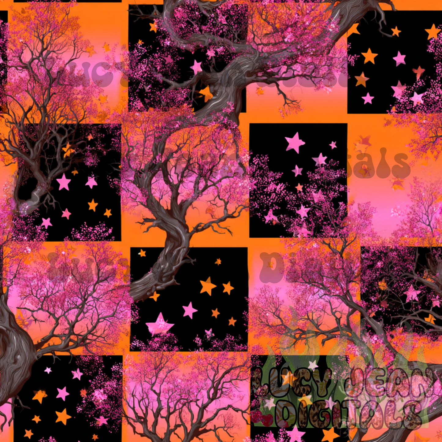 Camo Branches Checkered Seamless File