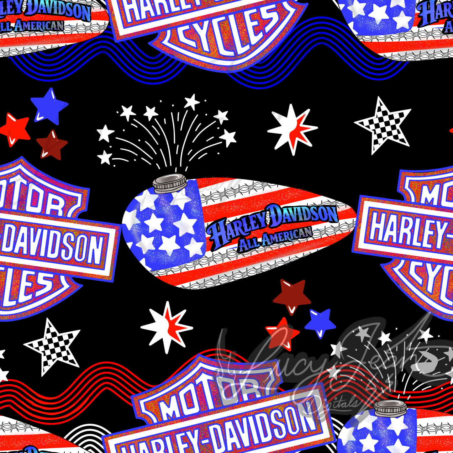 Hd Motorcycle American Gas tank Seamless File - 2026