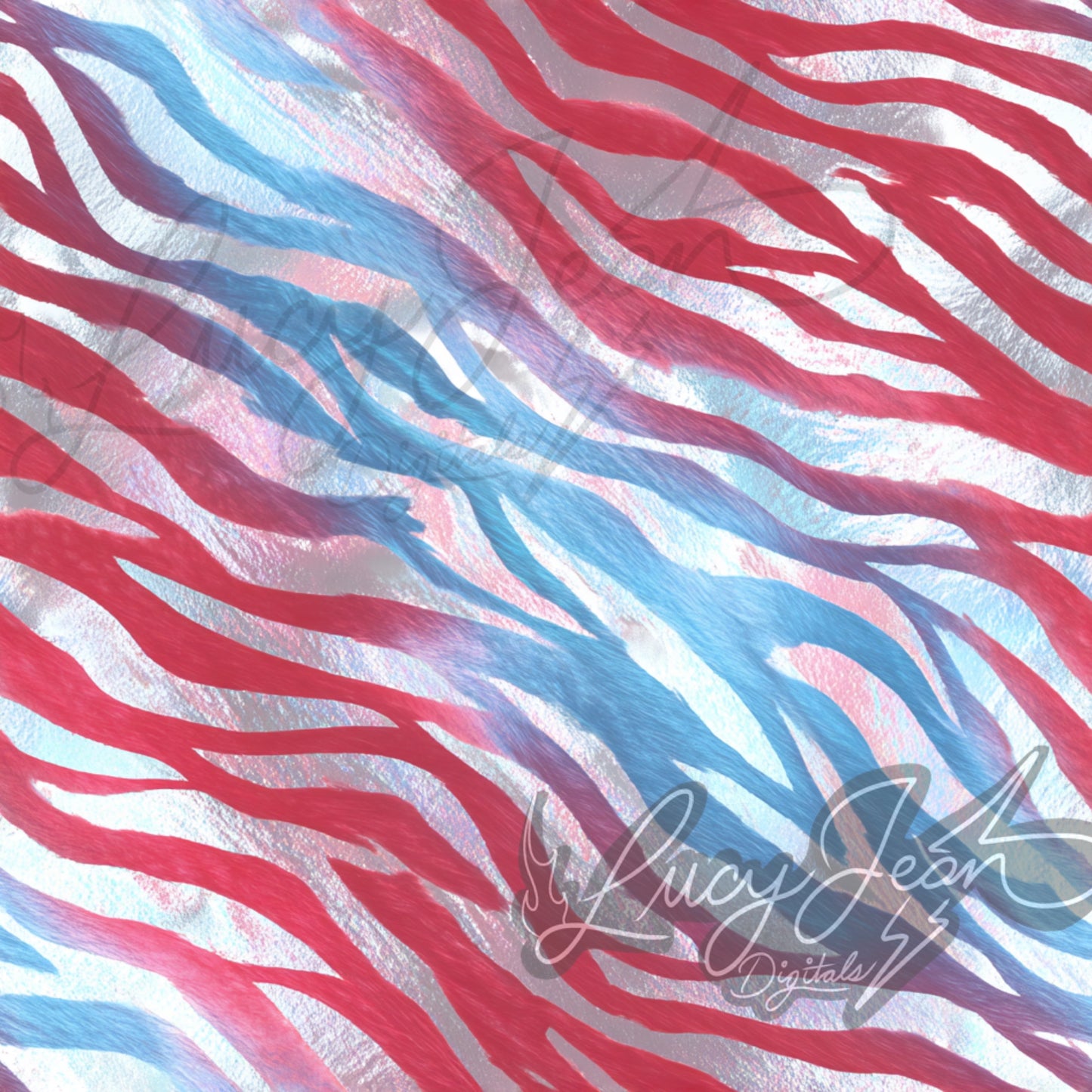 Red white and light blue zebra Seamless File- 2026