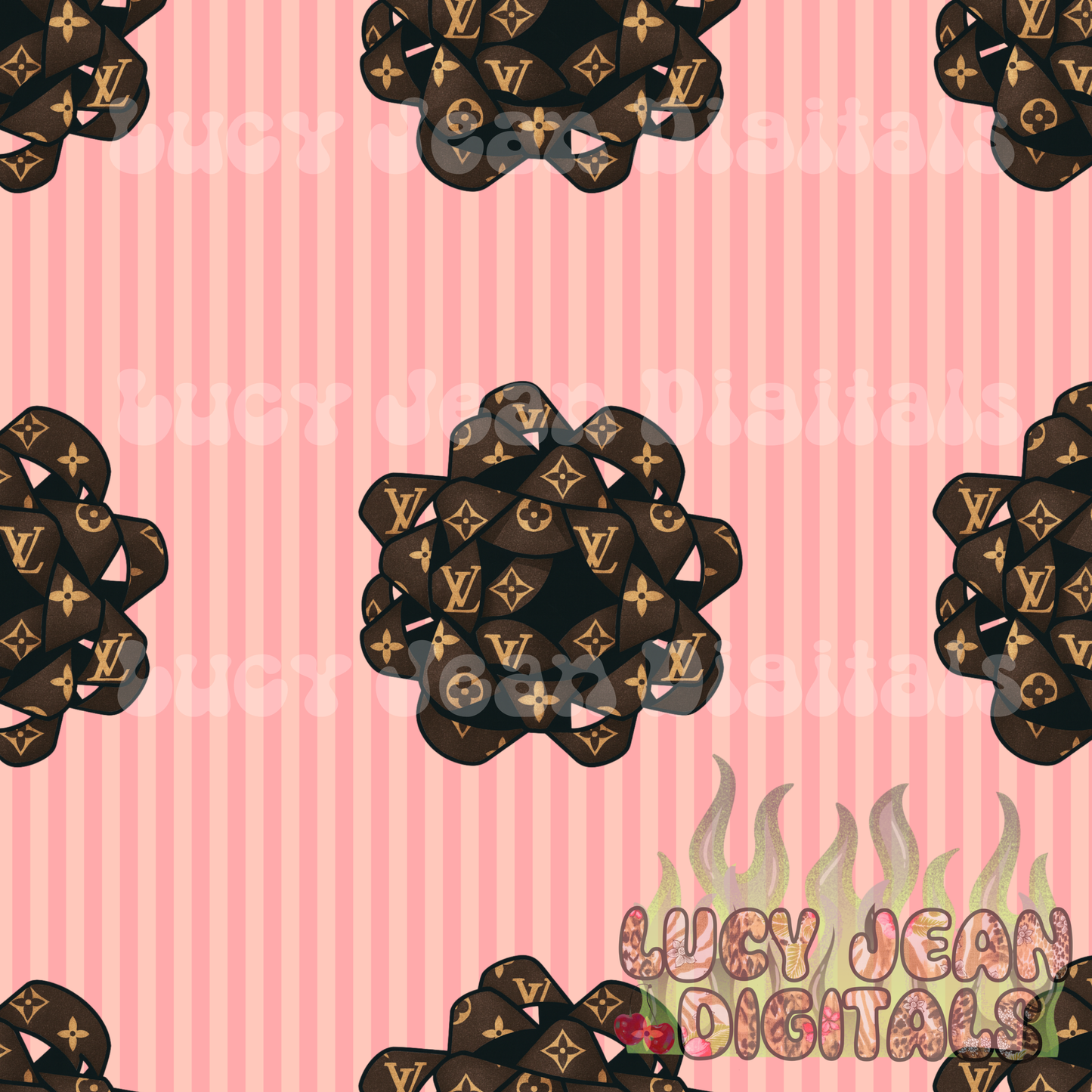 Boujee Bows Christmas Stripes pink Seamless File