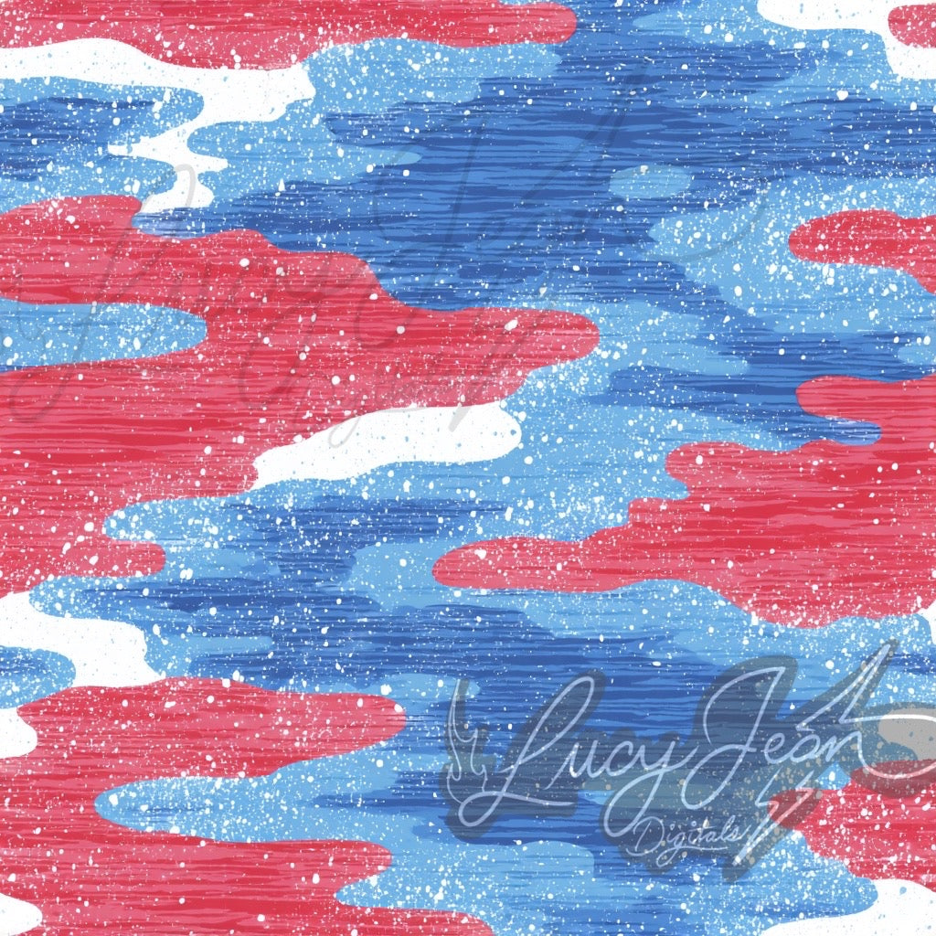 Glitter red white and blue American camo Seamless File- 2026