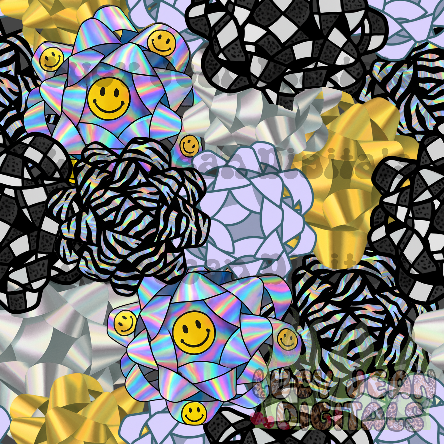 retro Bows Christmas Seamless File