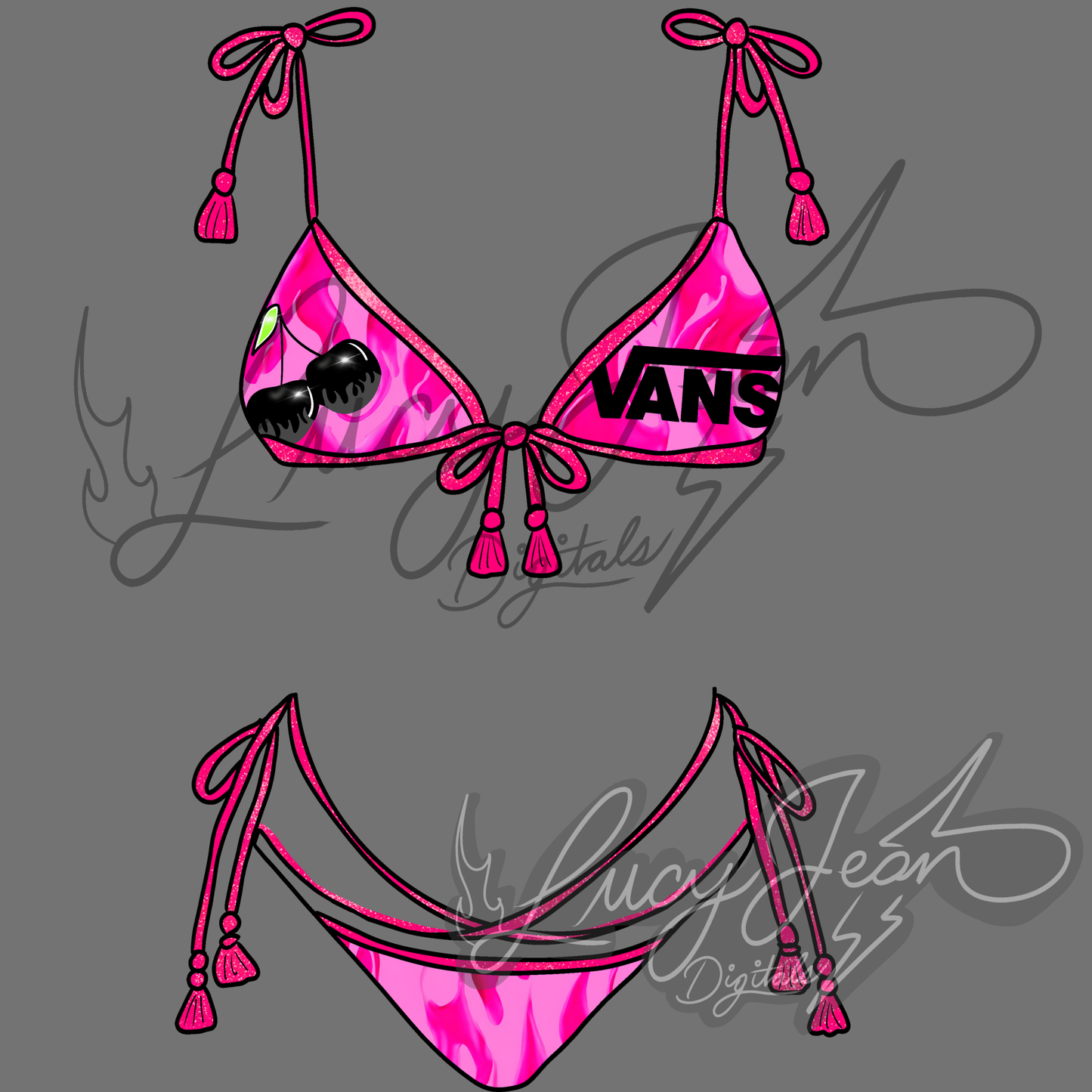 Neon beach bikini sneakers PNG- 2026