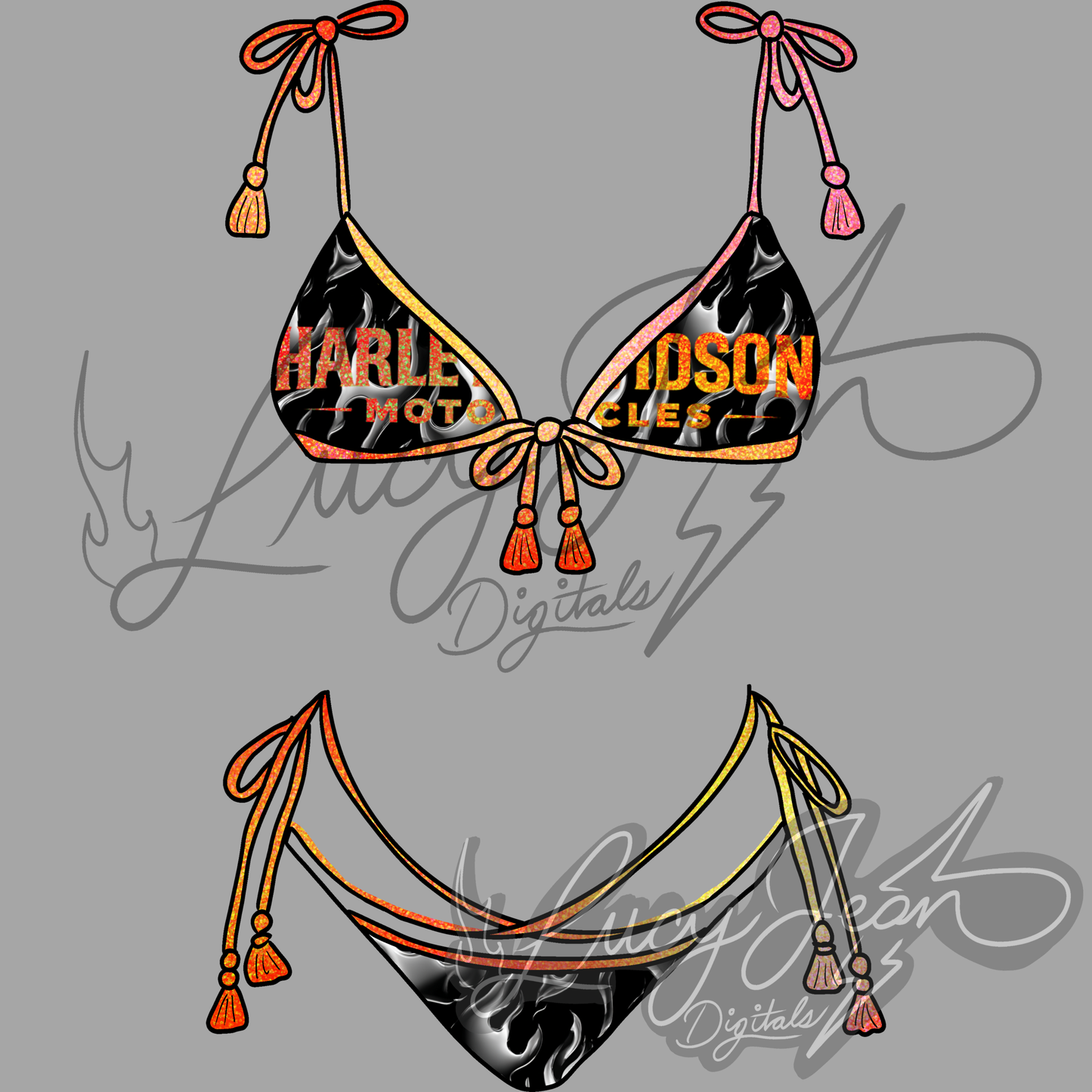 Neon beach bikini HD motorcycle PNG- 2026