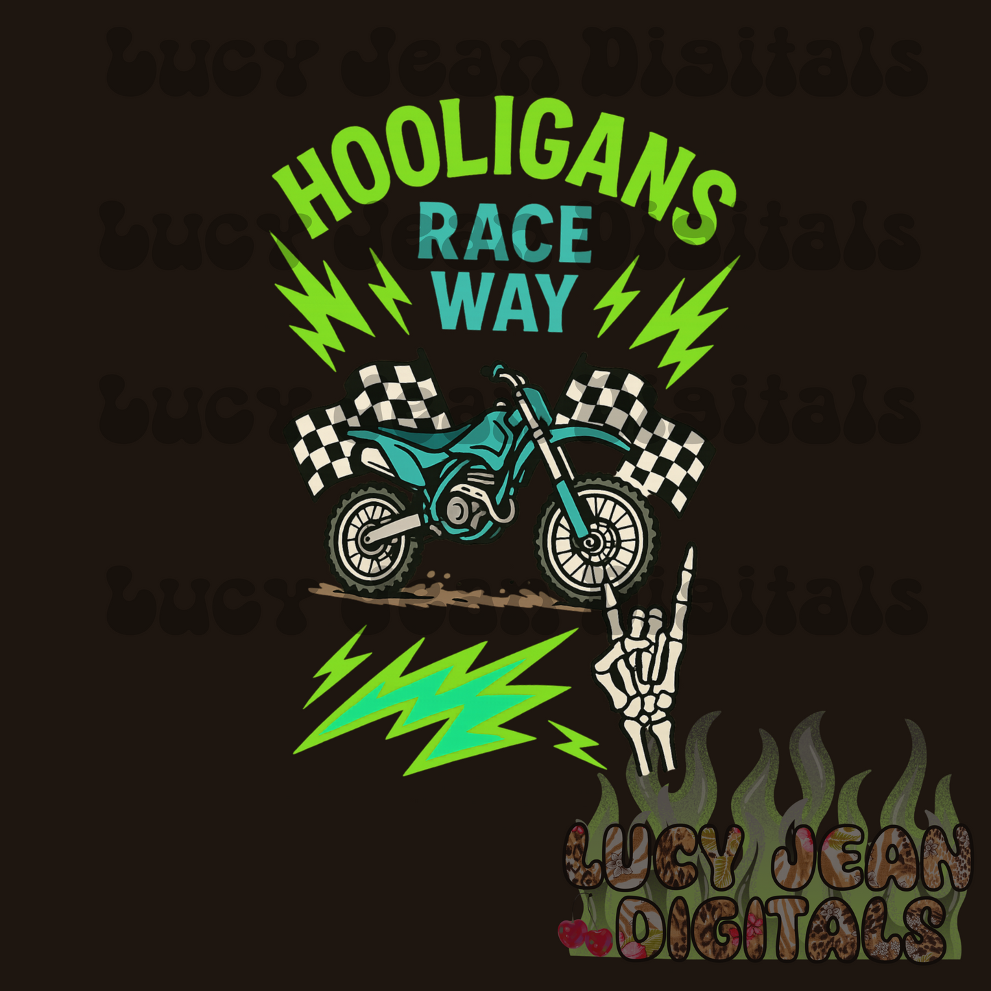 Hooligans Raceway green Dirtbike PNG