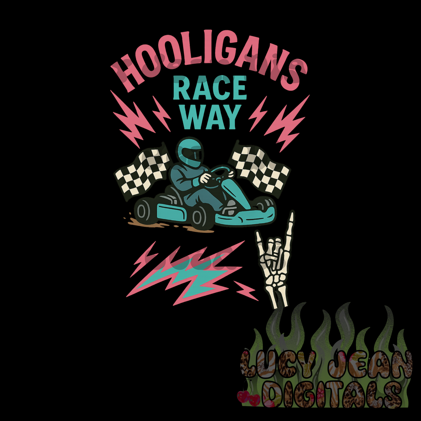 Hooligans Raceway pink go kart PNG
