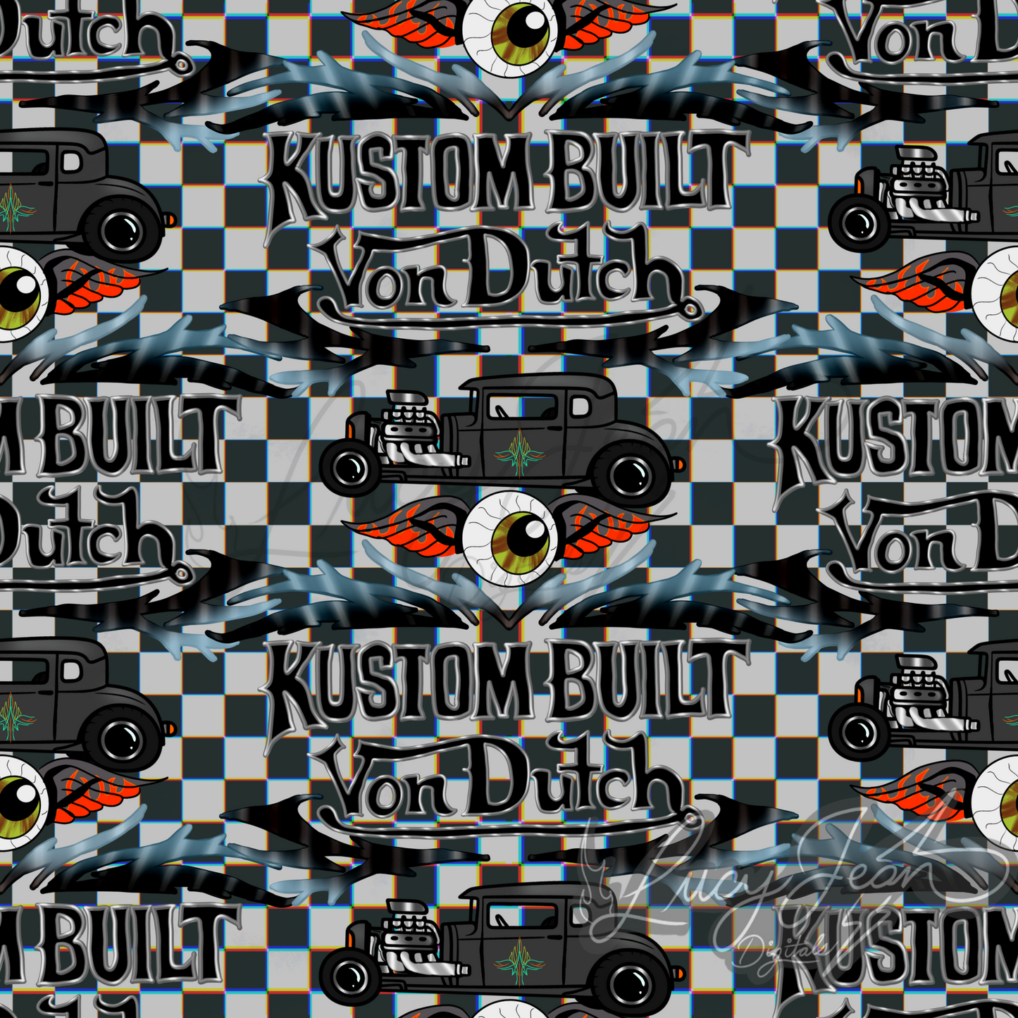 Y2K hot rod checkered Seamless File-2026