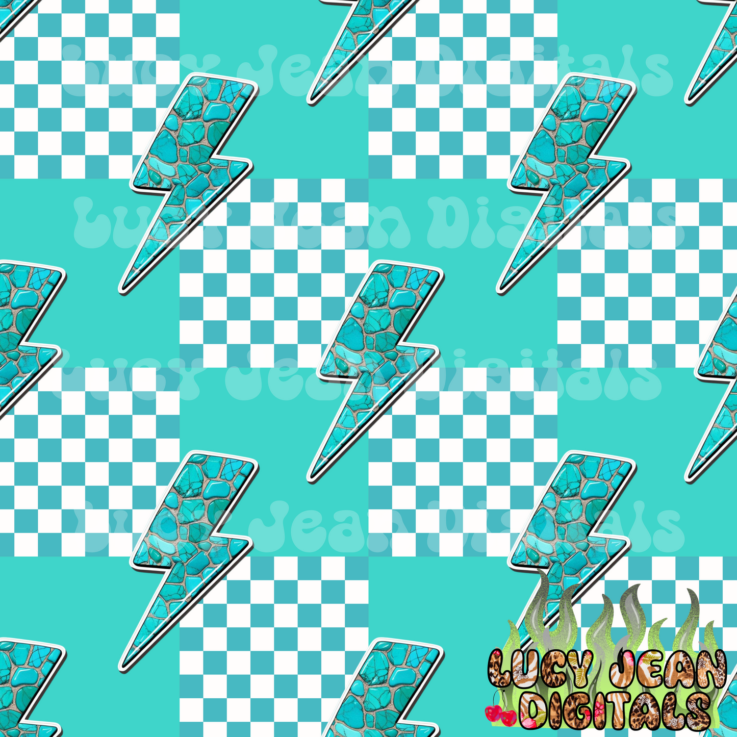 Turquoise lightening Bolts Seamless File
