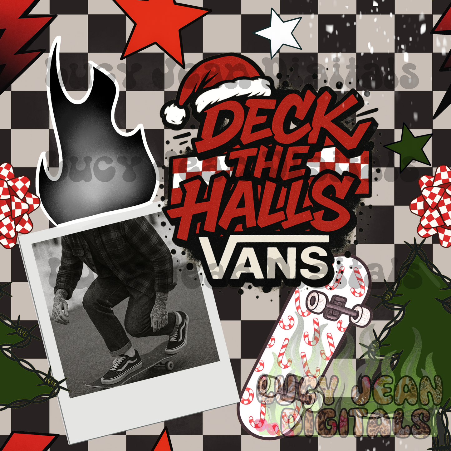 Deck the halls Sneakers Checkered Seamless File