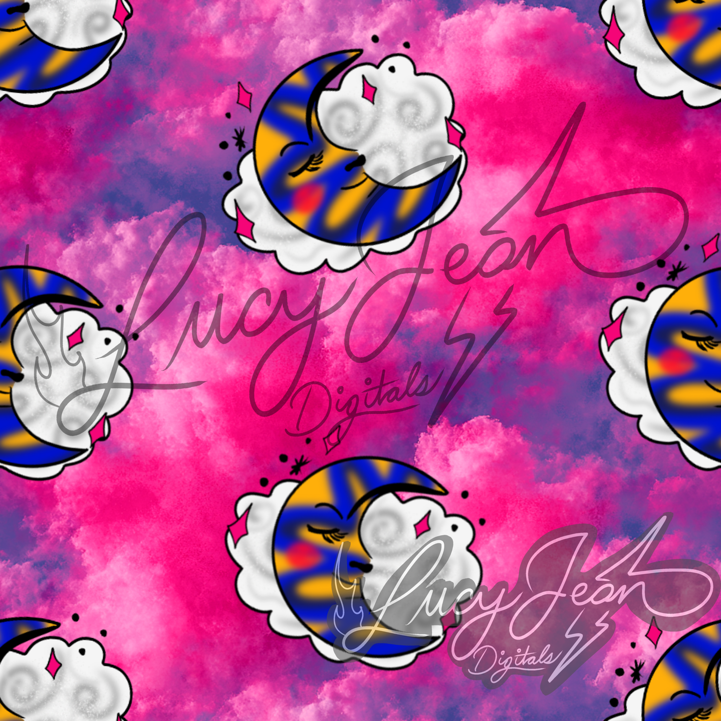 Retro Moon Seamless File- 2026