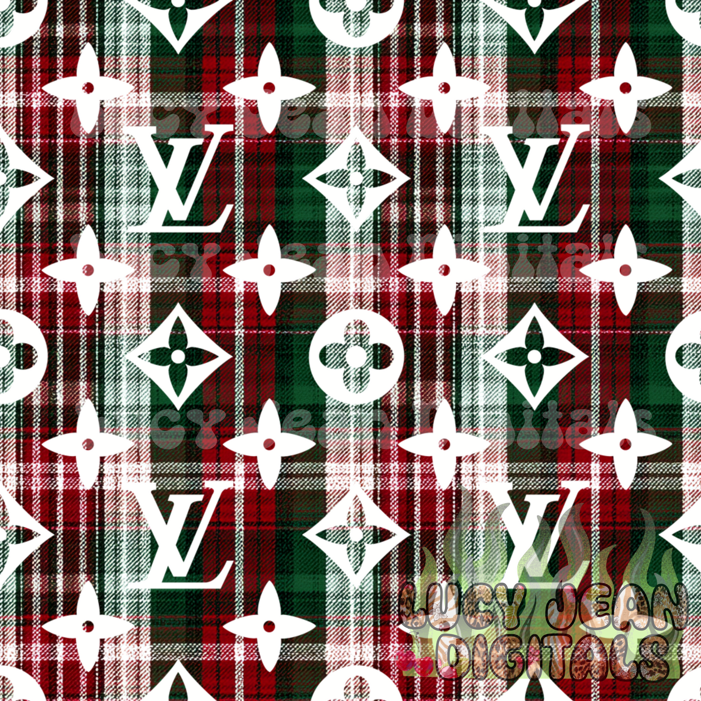 Boujee Christmas plaid Seamless File