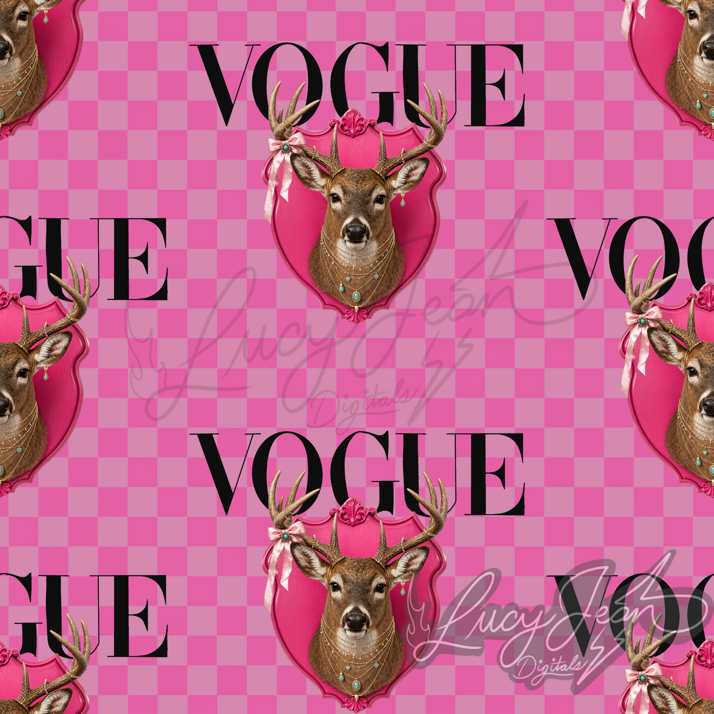 Hot pink deer magazine seamless file-2026