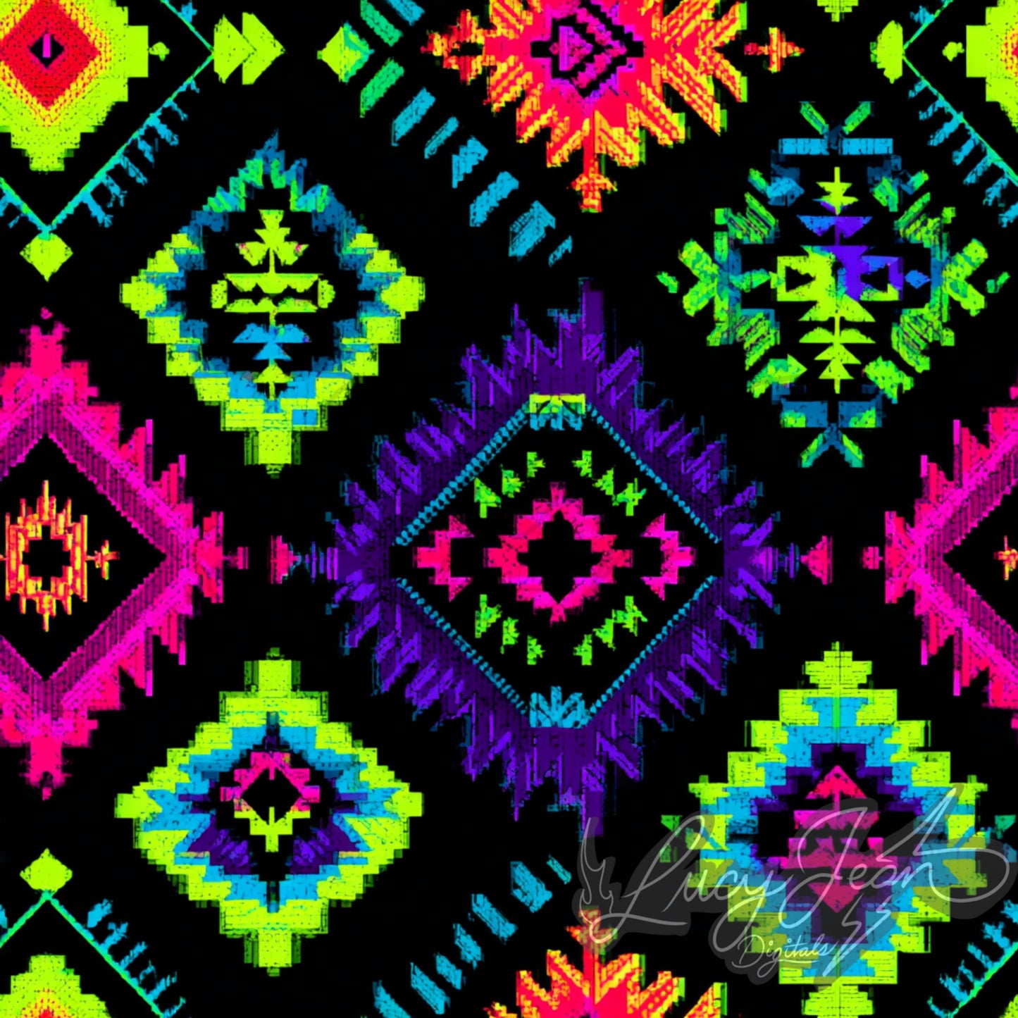 Black neon serape Seamless File-2026