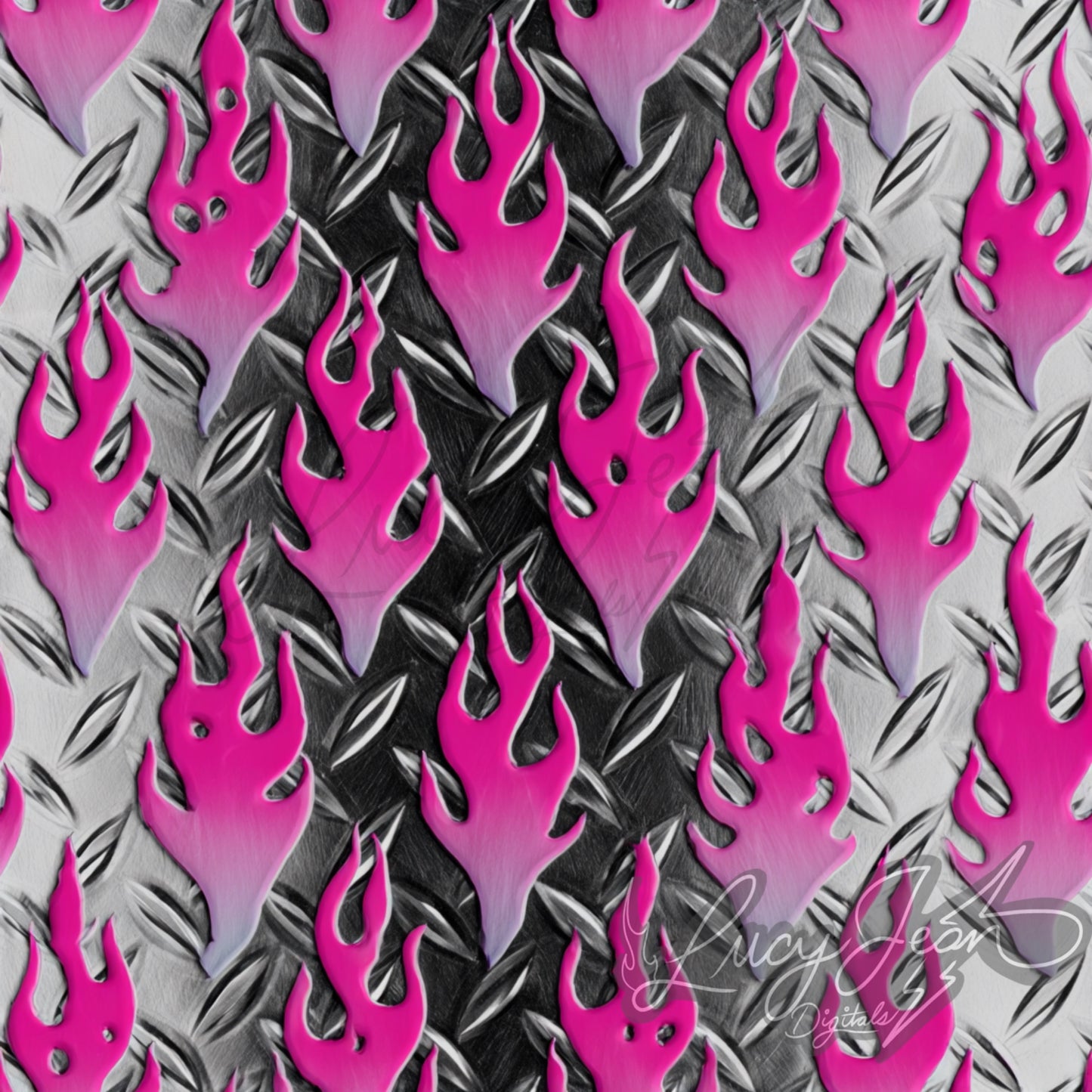 Pink flame diamond plate metal Seamless File-2026