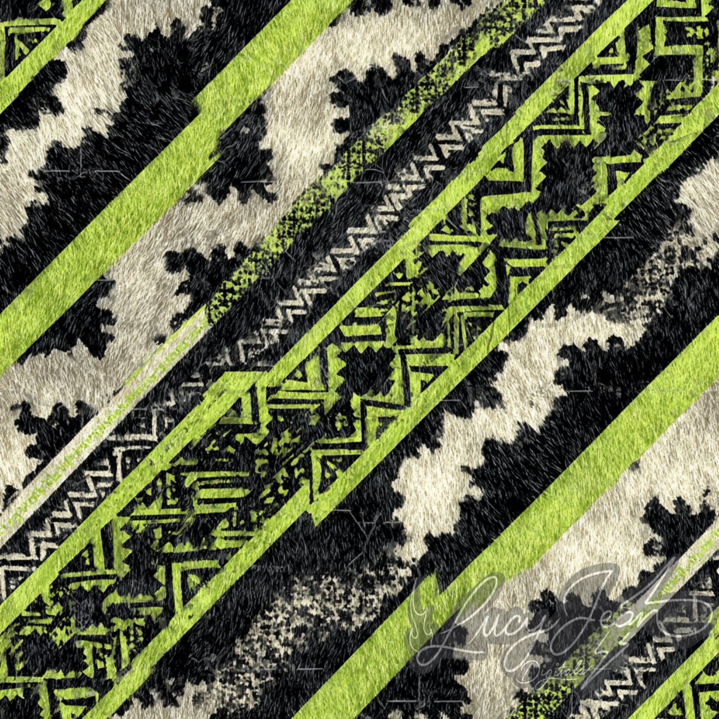 Black lime green serape Seamless File-2026