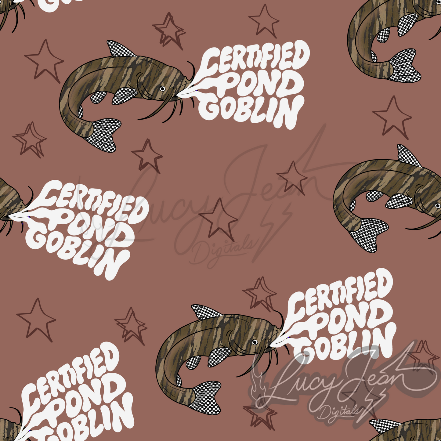 Catfish pond goblin brown camo Seamless File-2026
