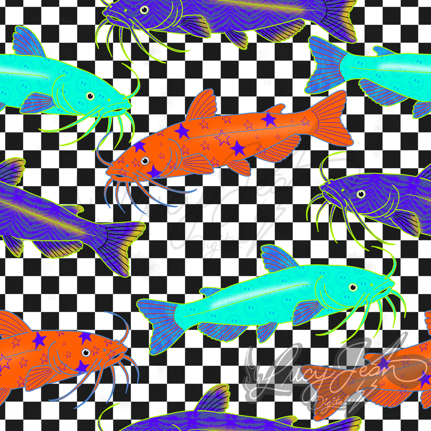 Catfish checkered Seamless File-2026