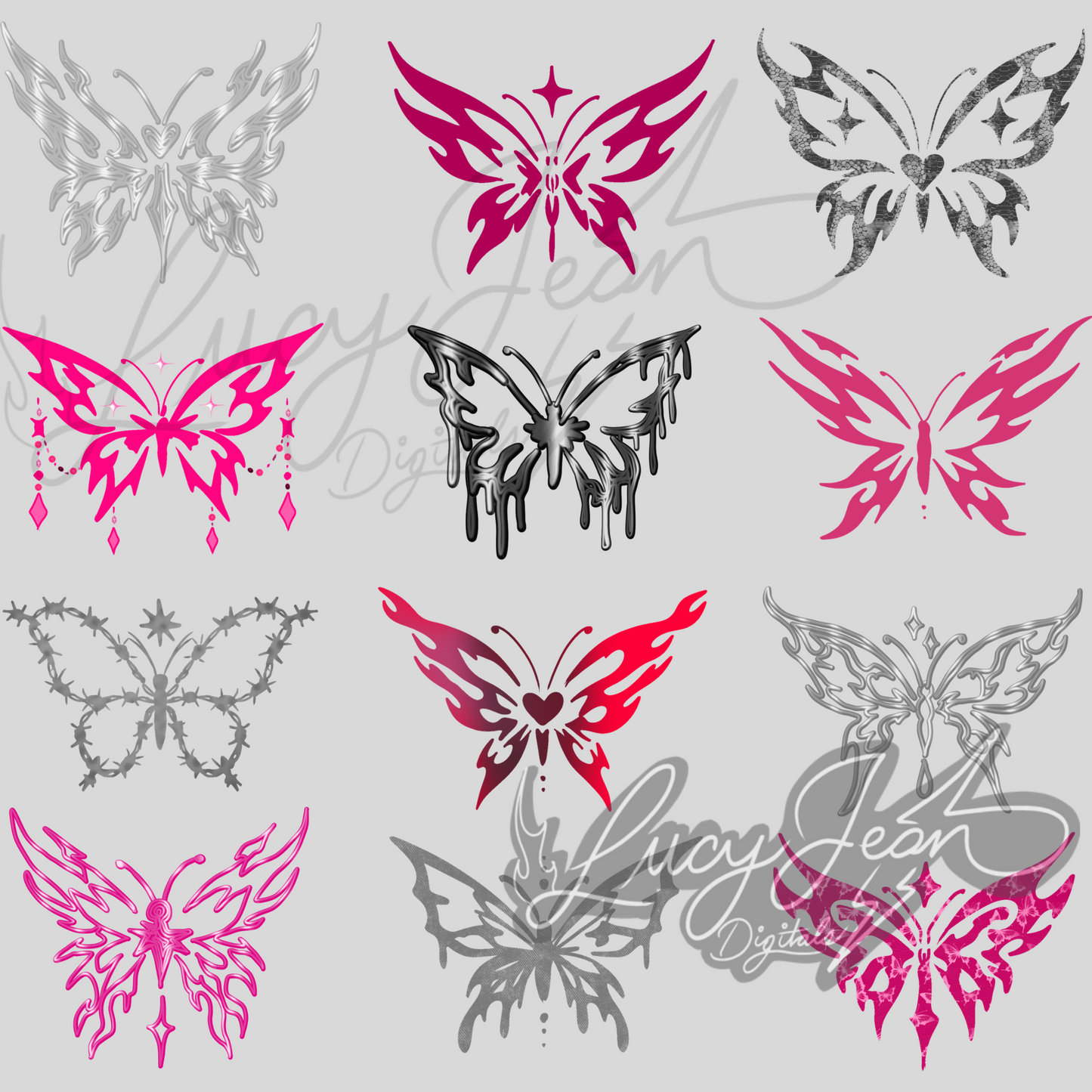 LIMITED COLLAB LJD X SLS X JCD GRUNGE BUTTERFLIES PNG
