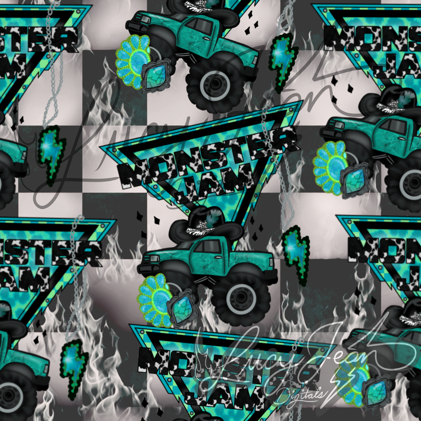Western monster truck Seamless File- 2026