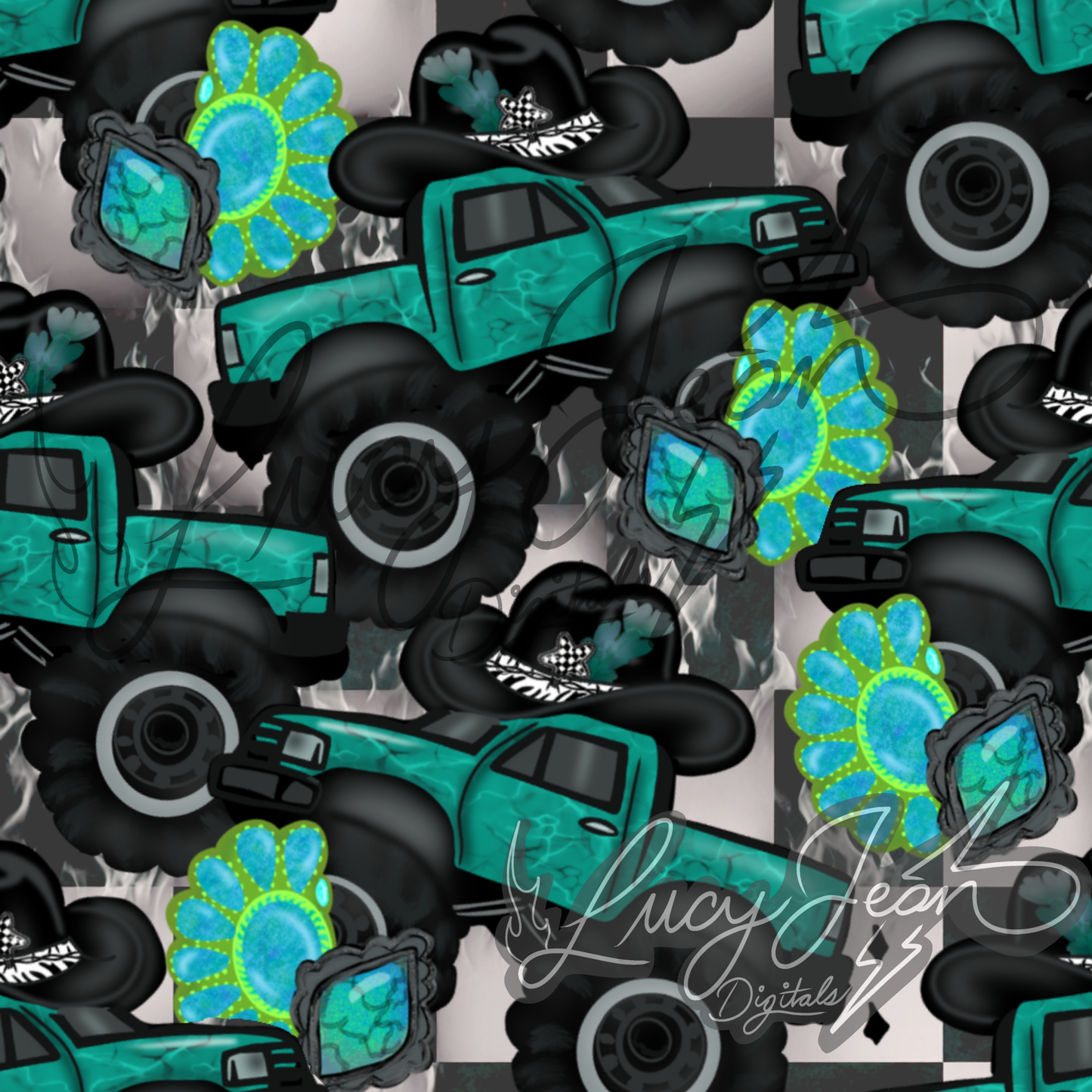 Non TM Western monster truck Seamless File- 2026