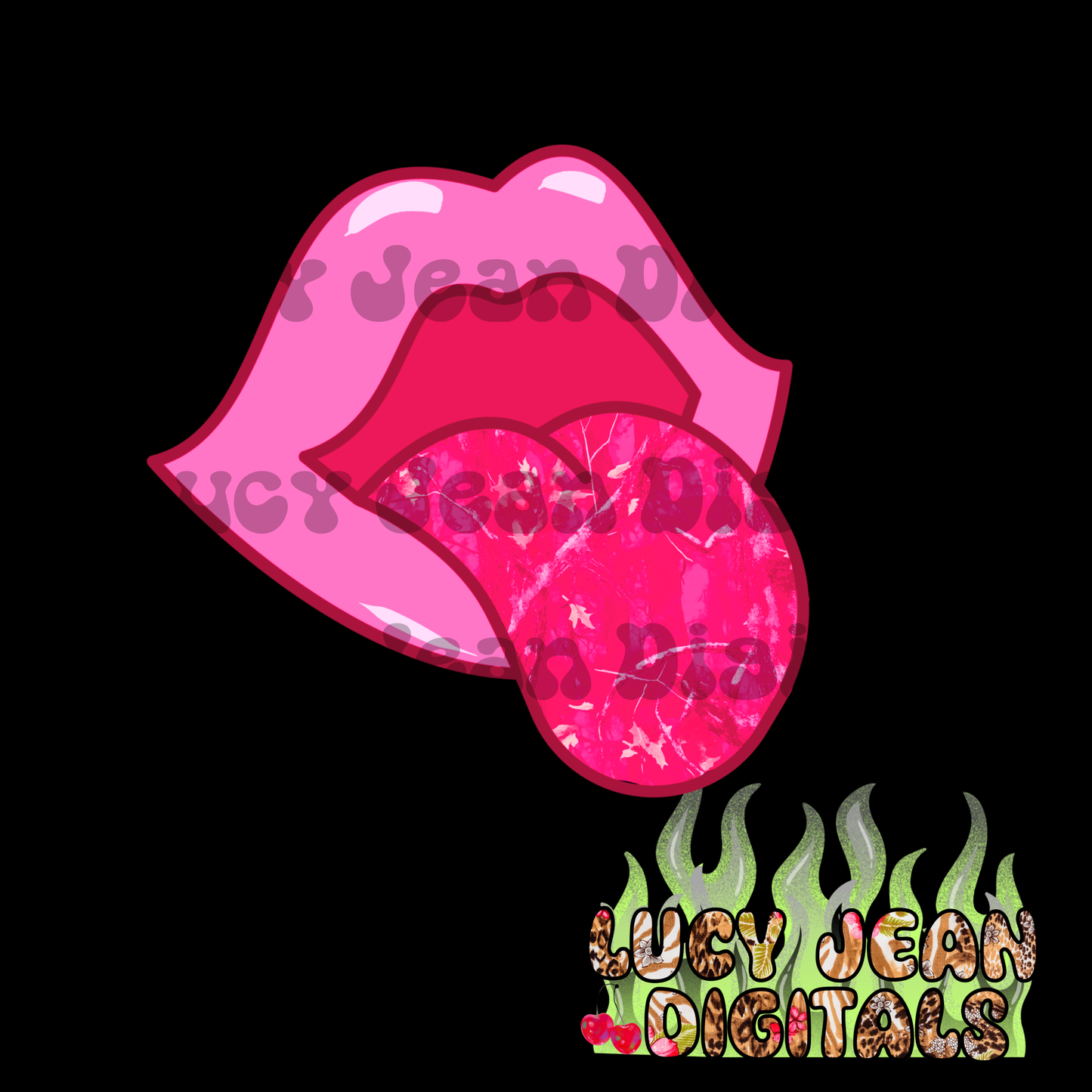 Pink Lips Camo PNG