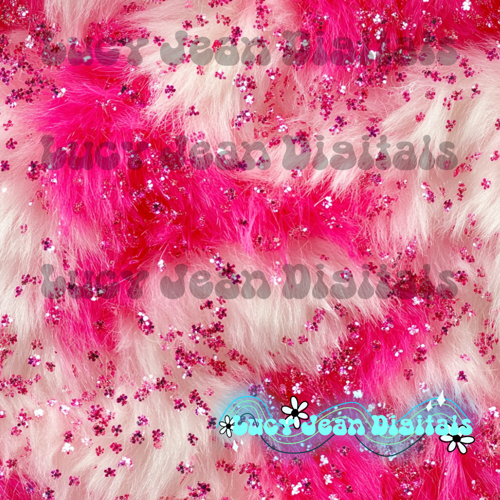 Hot pink/white glitter fur Seamless file