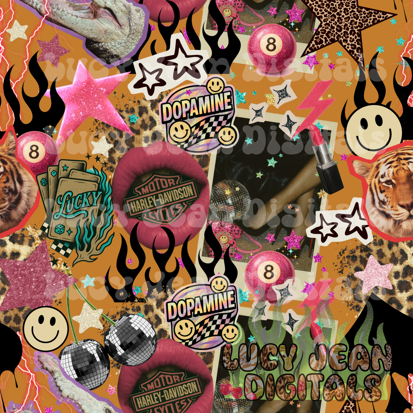 Dopamine HD motorcycle collage Seamless File