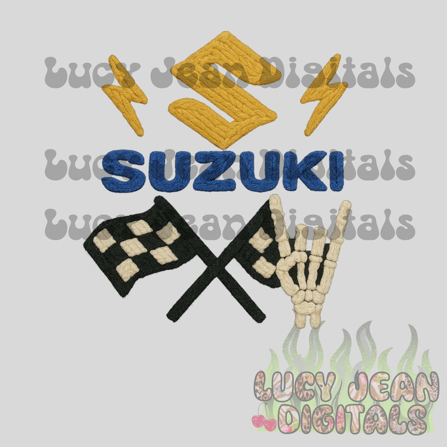 Yellow dirtbike crochet PNG
