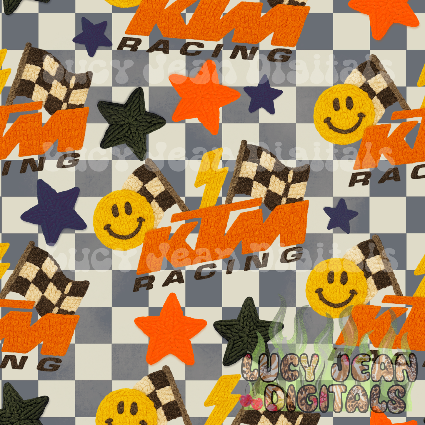 Orange dirtbike crochet Seamless File